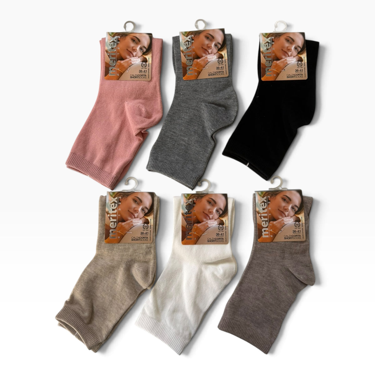Calza Corta Donna in Caldo Cotone Basic Unito Meritex Art.310 CHIARI