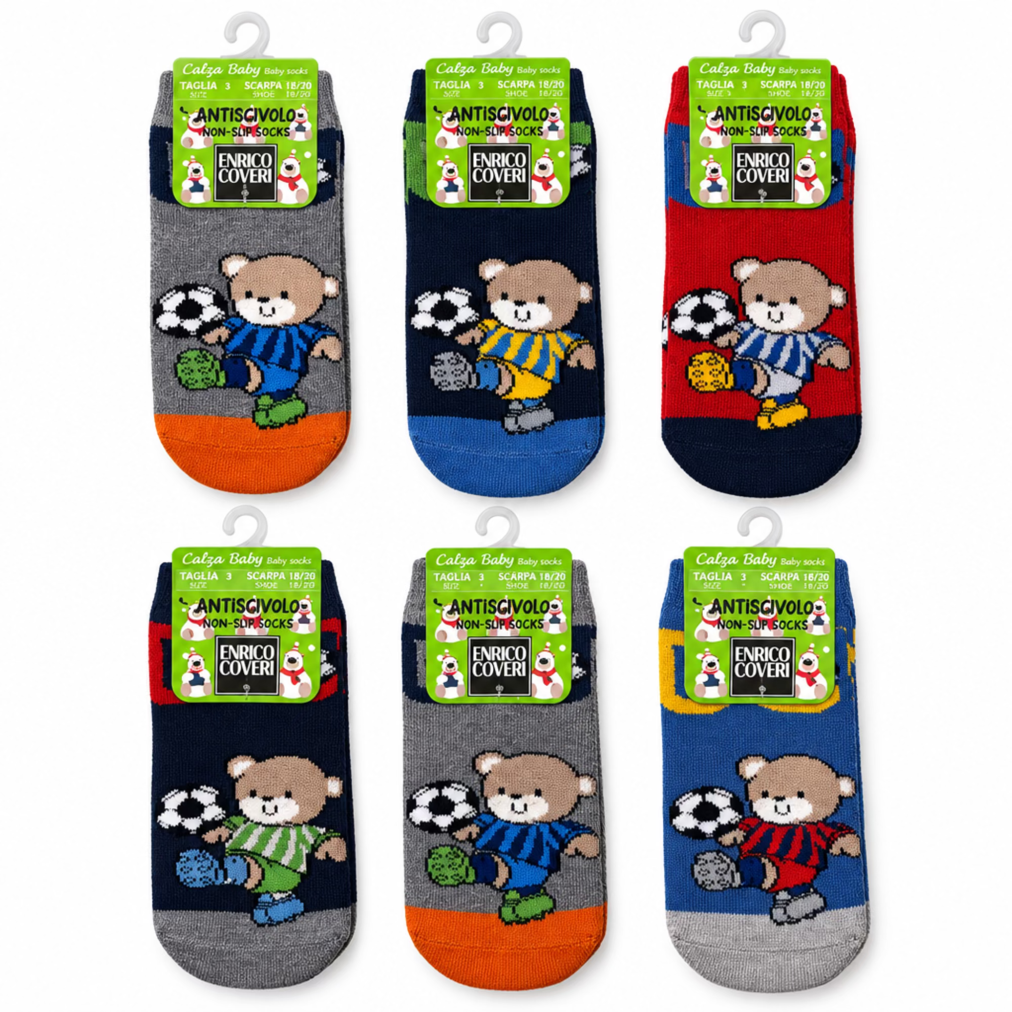 Calza Antiscivolo Neonato in Caldo Cotone Enrico Coveri Art.BONBON 220ASS