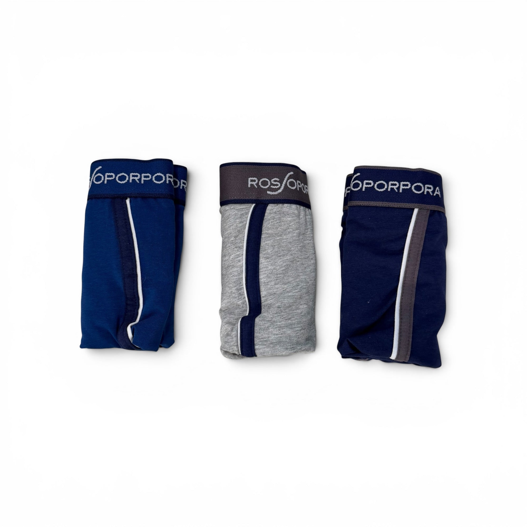 Tri-Pack Boxer Uomo in Cotone Elasticizzato con Elastico Esterno Rossoporpora Art.UB2182