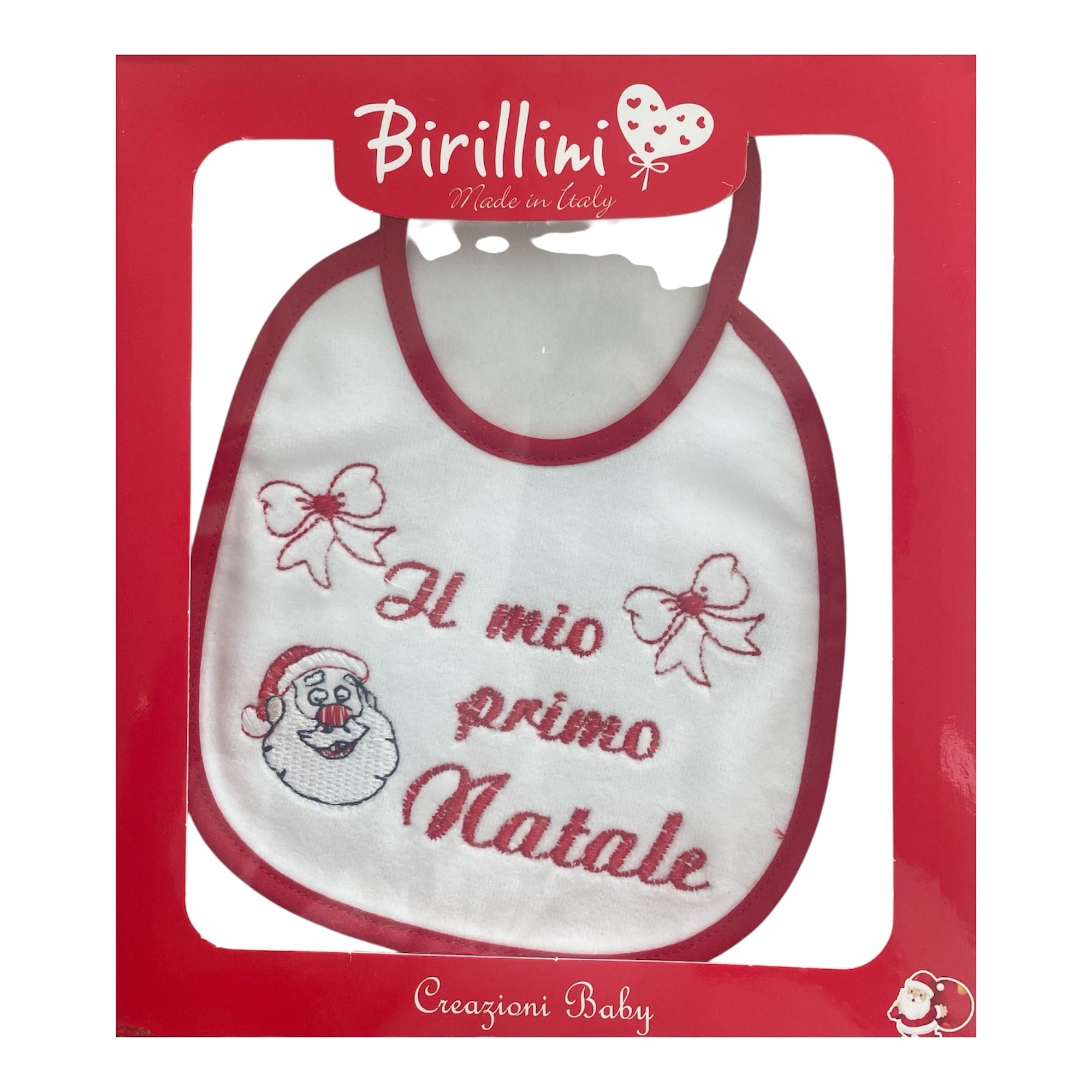 Bavetta Natalizia Neonato in Ciniglia Birillini Art.1402 - Boutique dell'Intimo e del Neonato