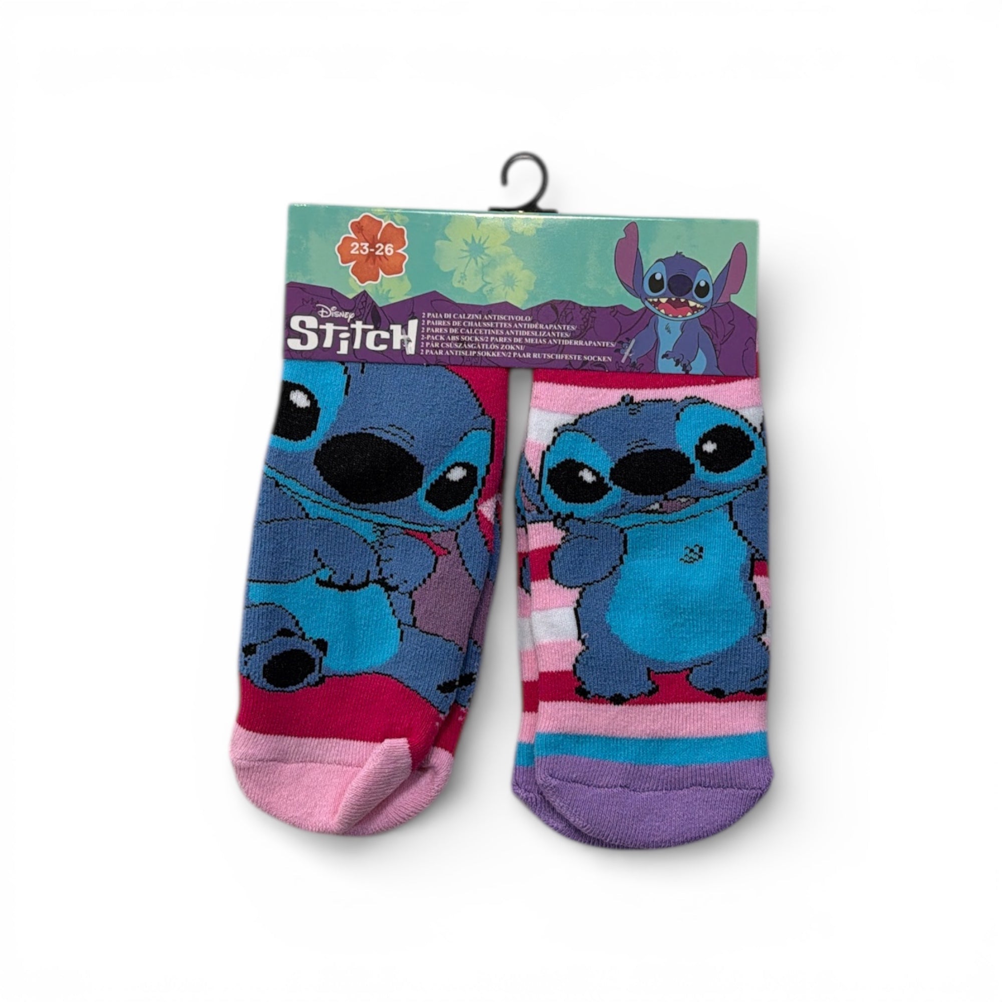 Bi - Pack Antiscivolo Calza Corta Bimba in Caldo Cotone STITCH Disney Art.LIL24 - 2225 - Boutique dell'Intimo e del Neonato