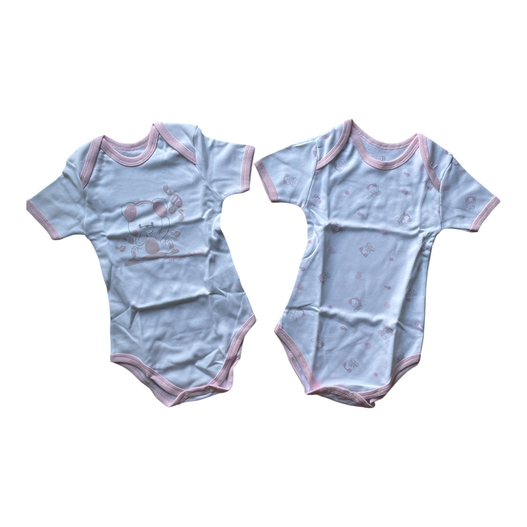 Bi - Pack Body Neonato Mezza Manica Americano Fantasie in Caldo Cotone Nazareno Gabrielli Art.NG209 - Boutique dell'Intimo e del Neonato