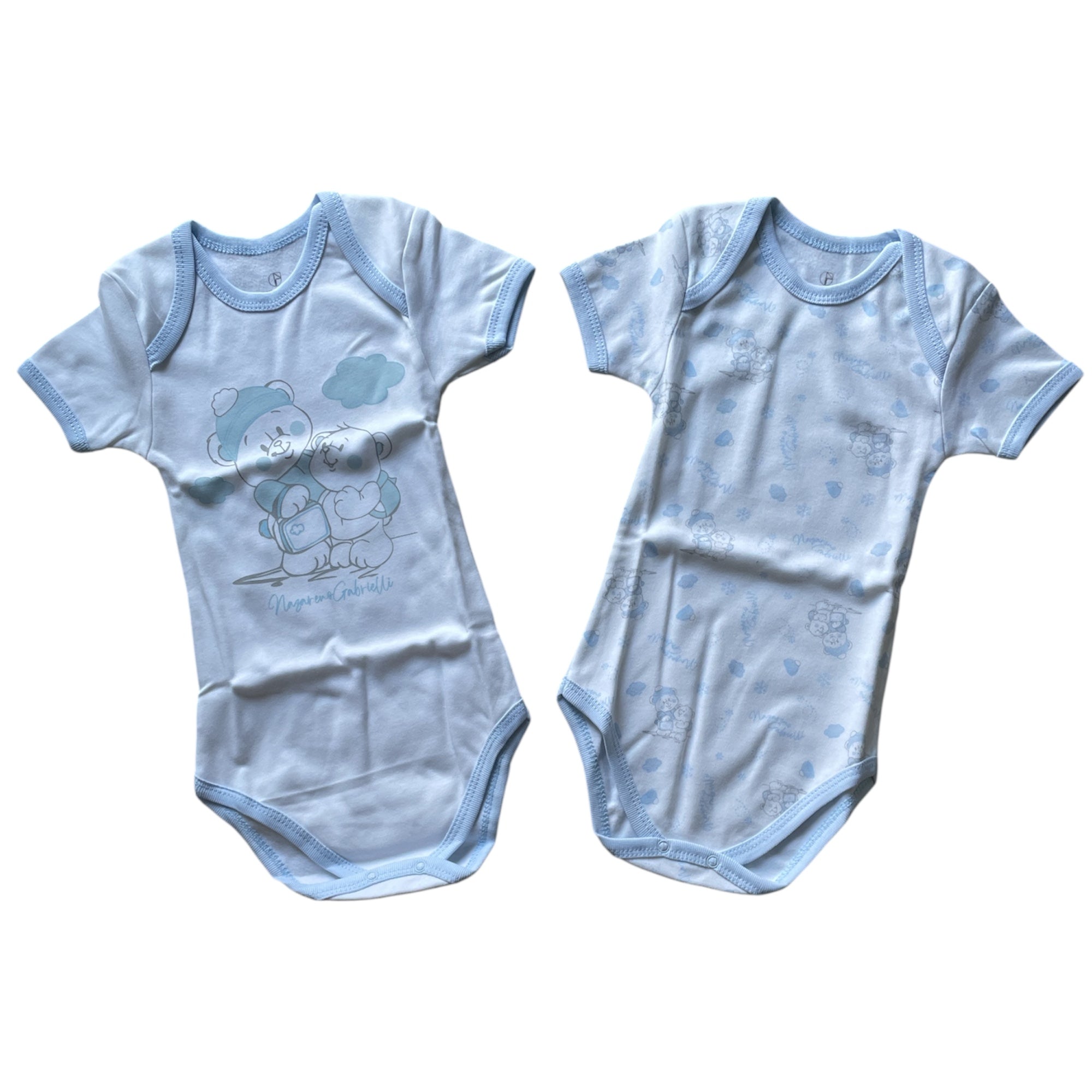 Bi - Pack Body Neonato Mezza Manica Americano Fantasie in Caldo Cotone Nazareno Gabrielli Art.NG209 - Boutique dell'Intimo e del Neonato