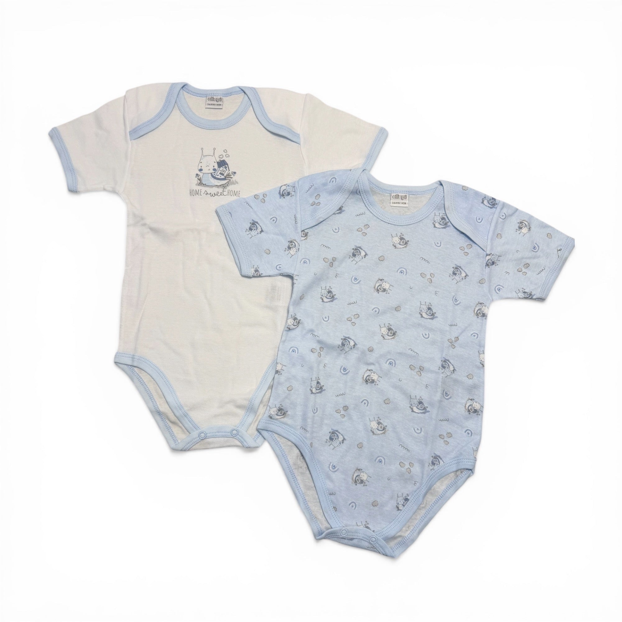 Bi - Pack Body Neonato MM Americano in Cotone 100% Fantasia Ellepi Art.AF5427 - Boutique dell'Intimo e del Neonato