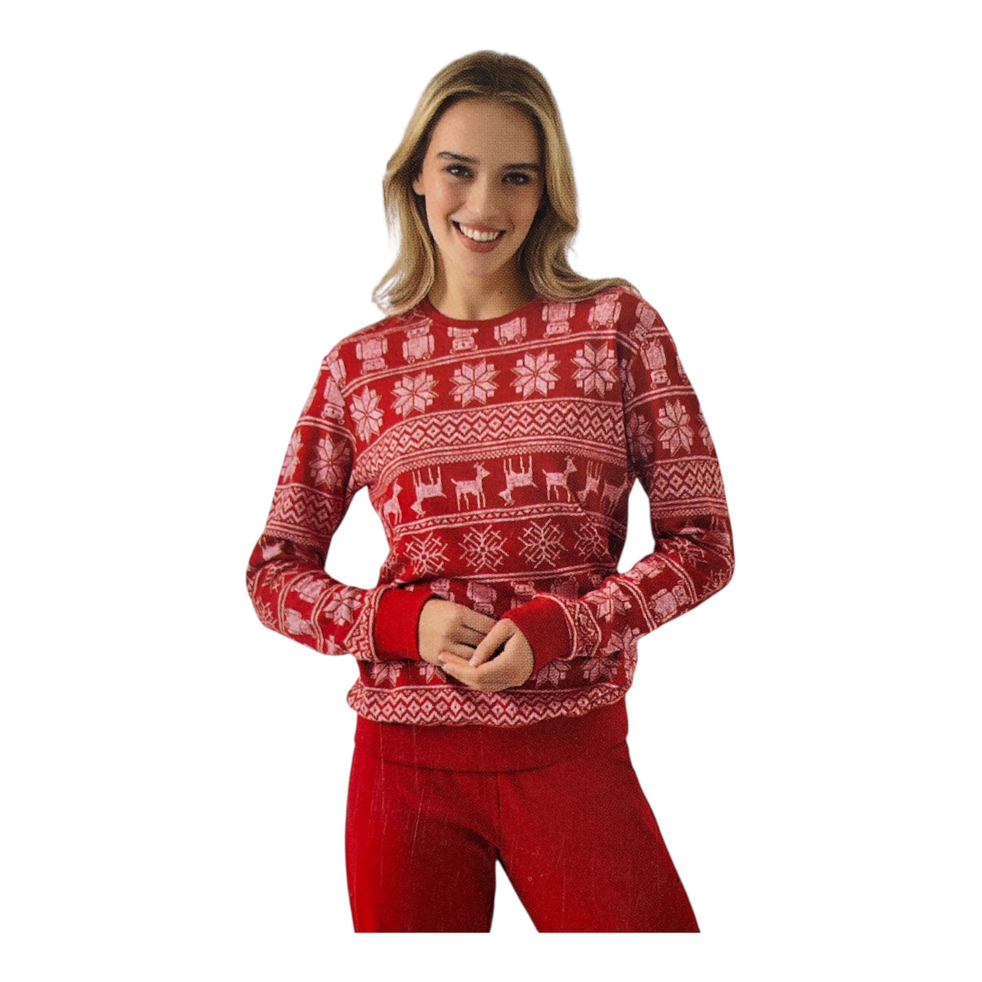 Box Pigiama Donna Lungo + Antiscivolo Natalizio Jadea Art.5226 - Boutique dell'Intimo e del Neonato