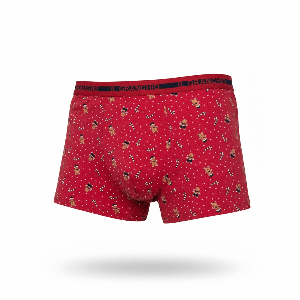 Boxer Uomo Natalizio in Cotone Elastico Esterno Il Granchio Art.GB1337 - Boutique dell'Intimo e del Neonato