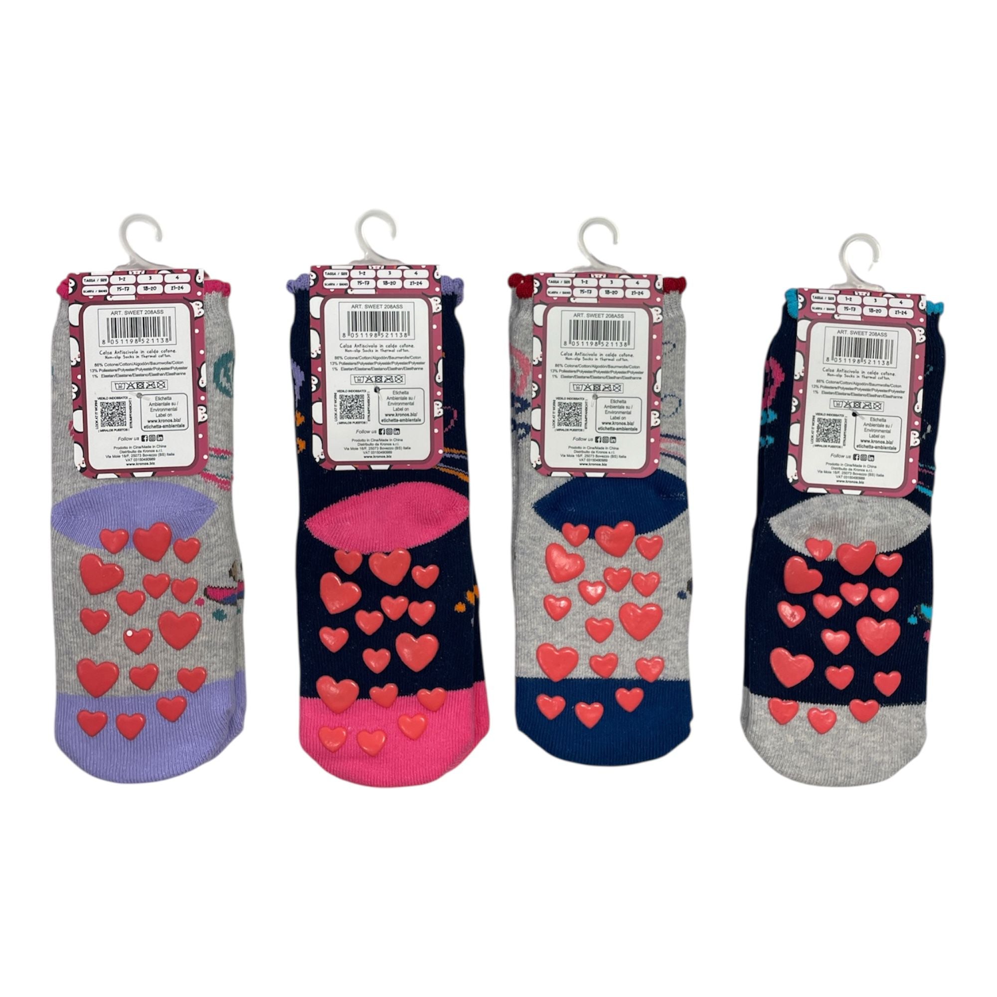 Calza Antiscivolo Neonata in Caldo Cotone Enrico Coveri Art.SWEET208 - Boutique dell'Intimo e del Neonato