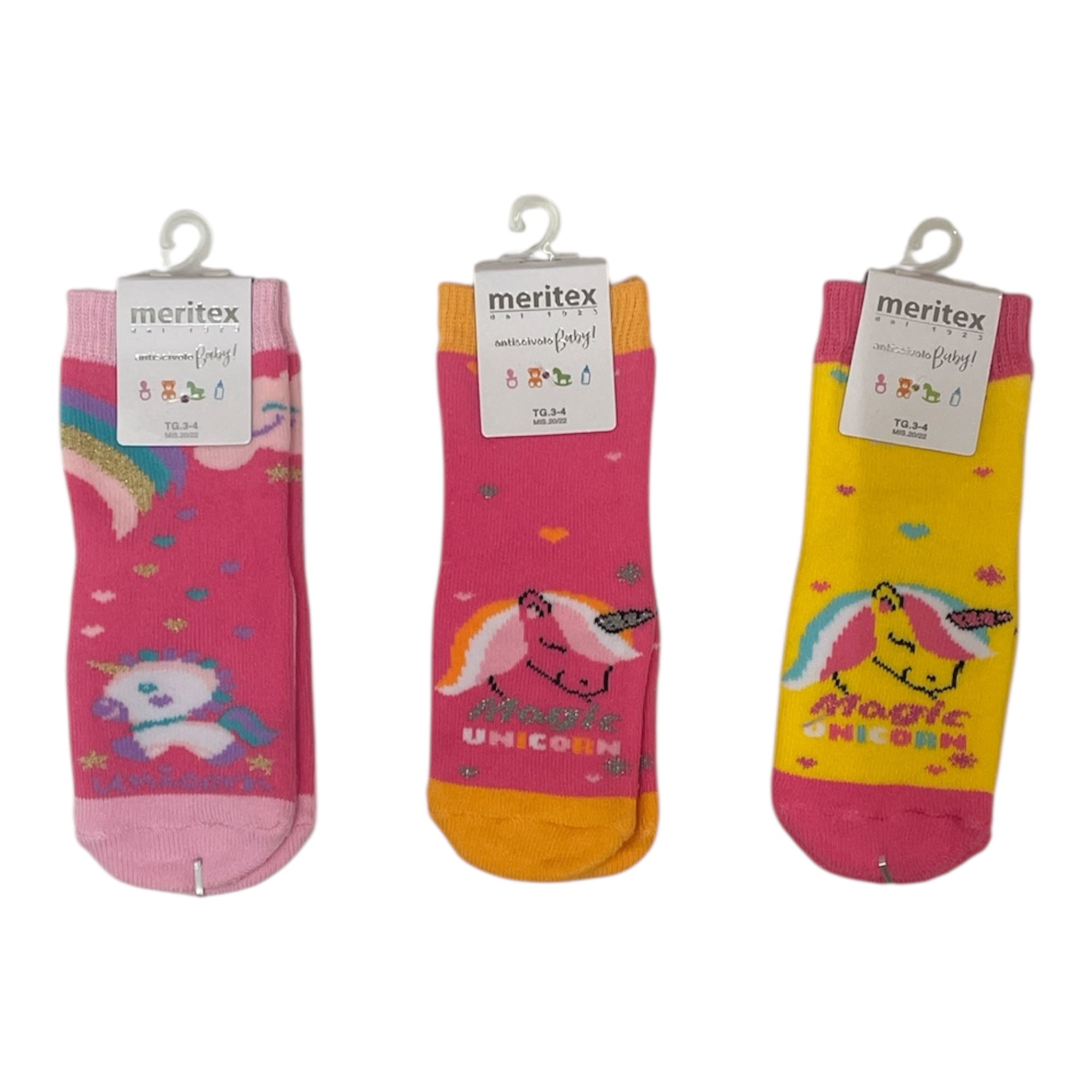 Calza Corta Bimba Antiscivolo in Caldo Cotone Meritex Art.4453 UNIMAGIC - Boutique dell'Intimo e del Neonato