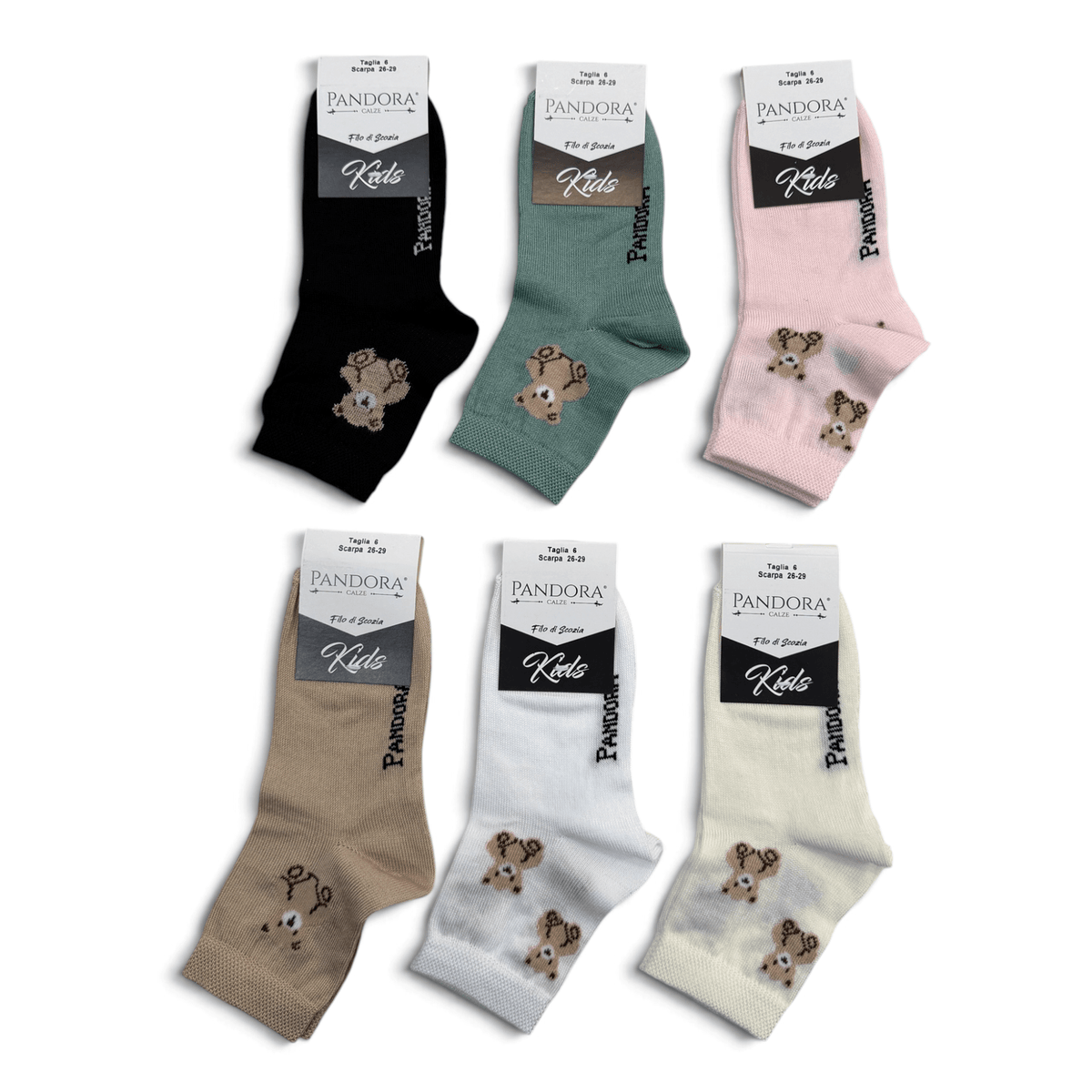 Calza Corta Bimba in Filo di Scozia Teddy Pandora Art.225-221 - Boutique dell'Intimo e del Neonato