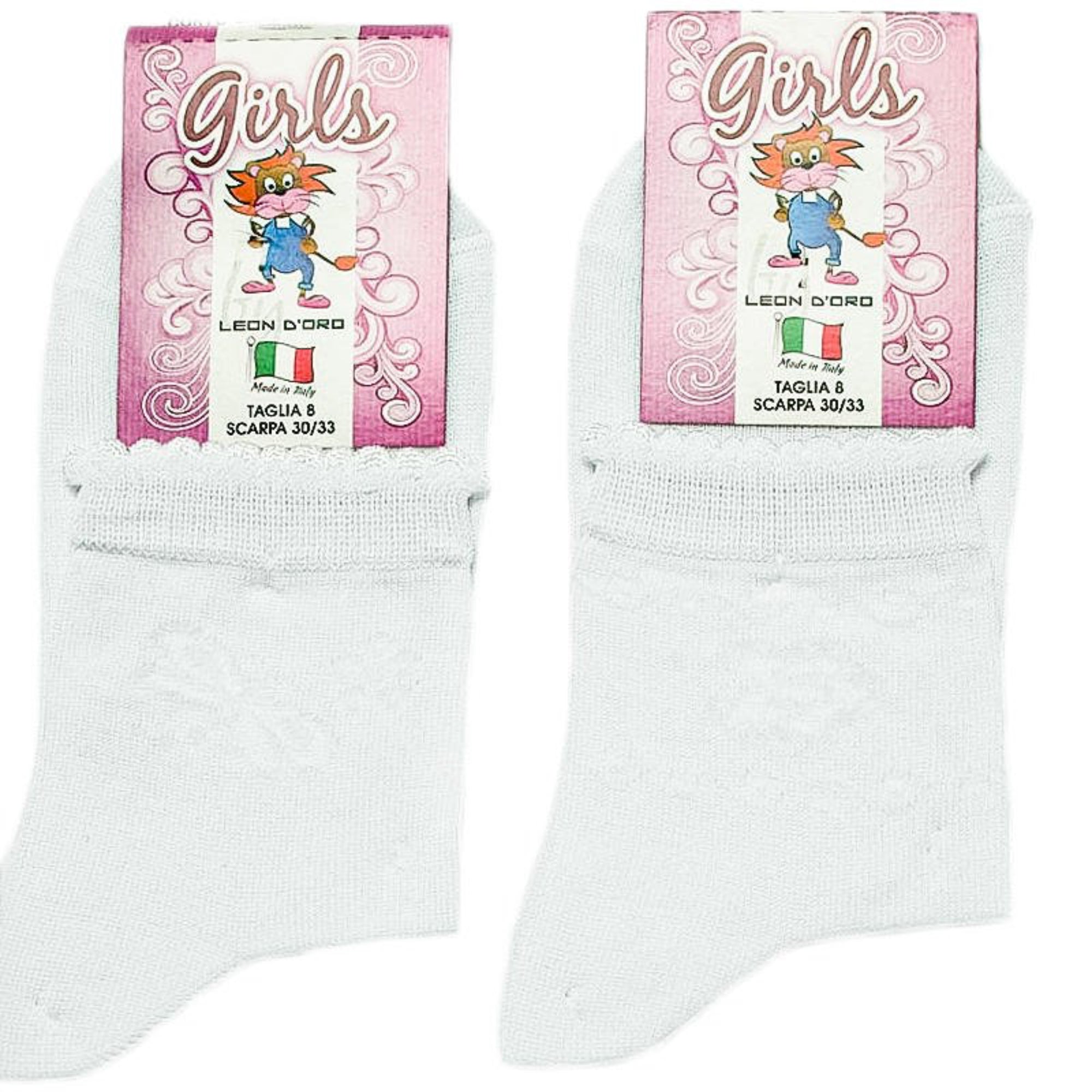 CALZA CORTA BIMBA LAVORATA LEON D'ORO ART.504 - BOUTIQUE INTIMO E NEONATO