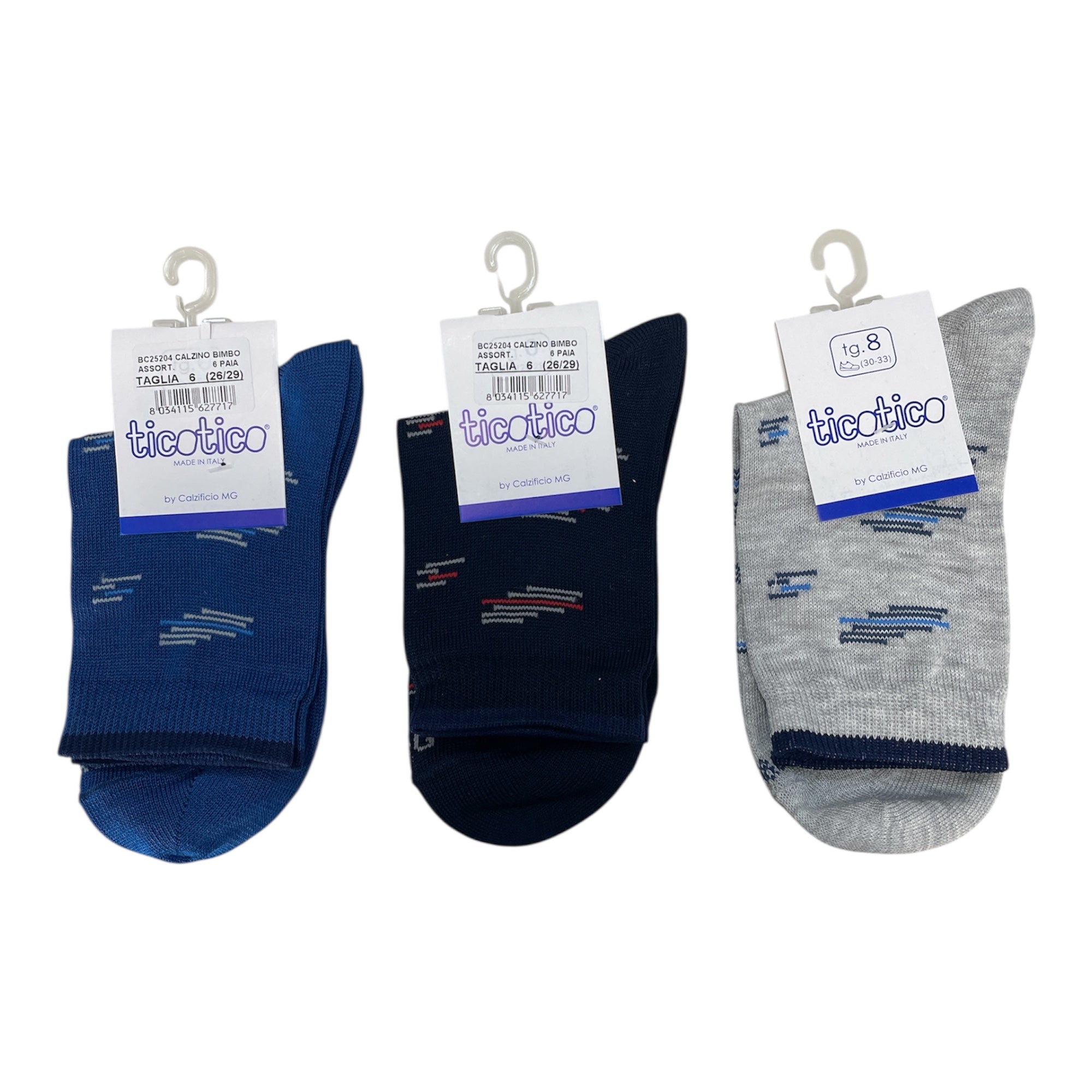 CALZA CORTA BIMBO COTONE ASSORTITO TICO TICO ART.BC25204 - Boutique dell'Intimo e del Neonato