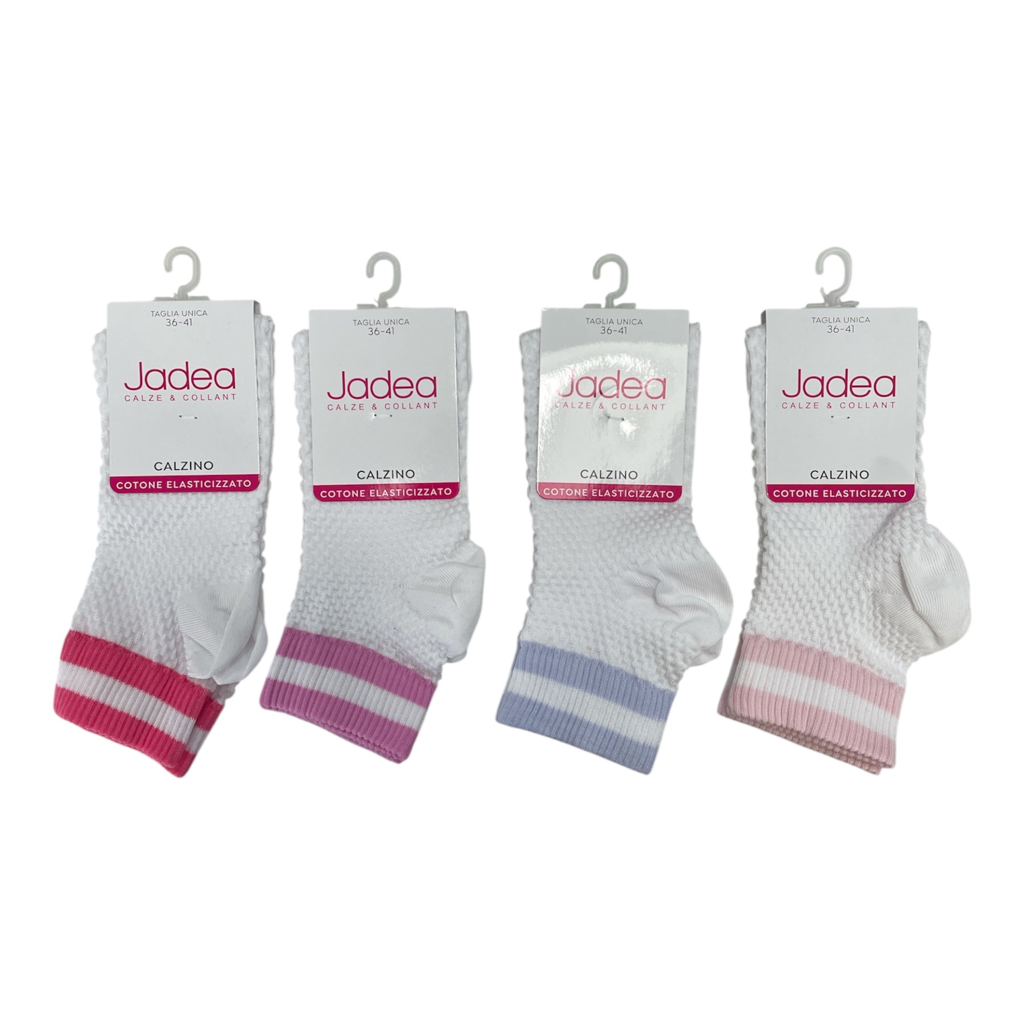 Calza corta cotone elasticizzato bordino colorato Jadea Art.DCZ - JPE25003 - Boutique dell'Intimo e del Neonato