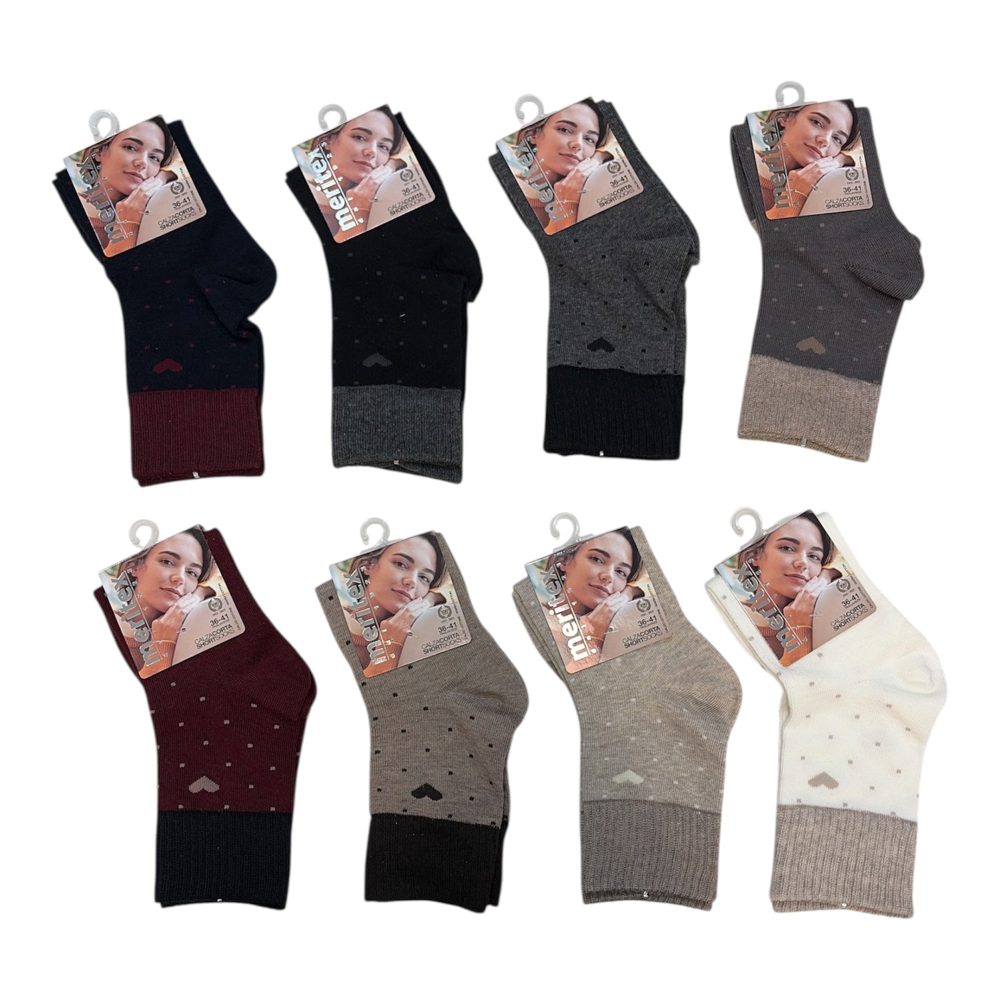 Calza Corta Donna Fantasia in Caldo Cotone Meritex Art. 3624 CATRINE - Boutique dell'Intimo e del Neonato