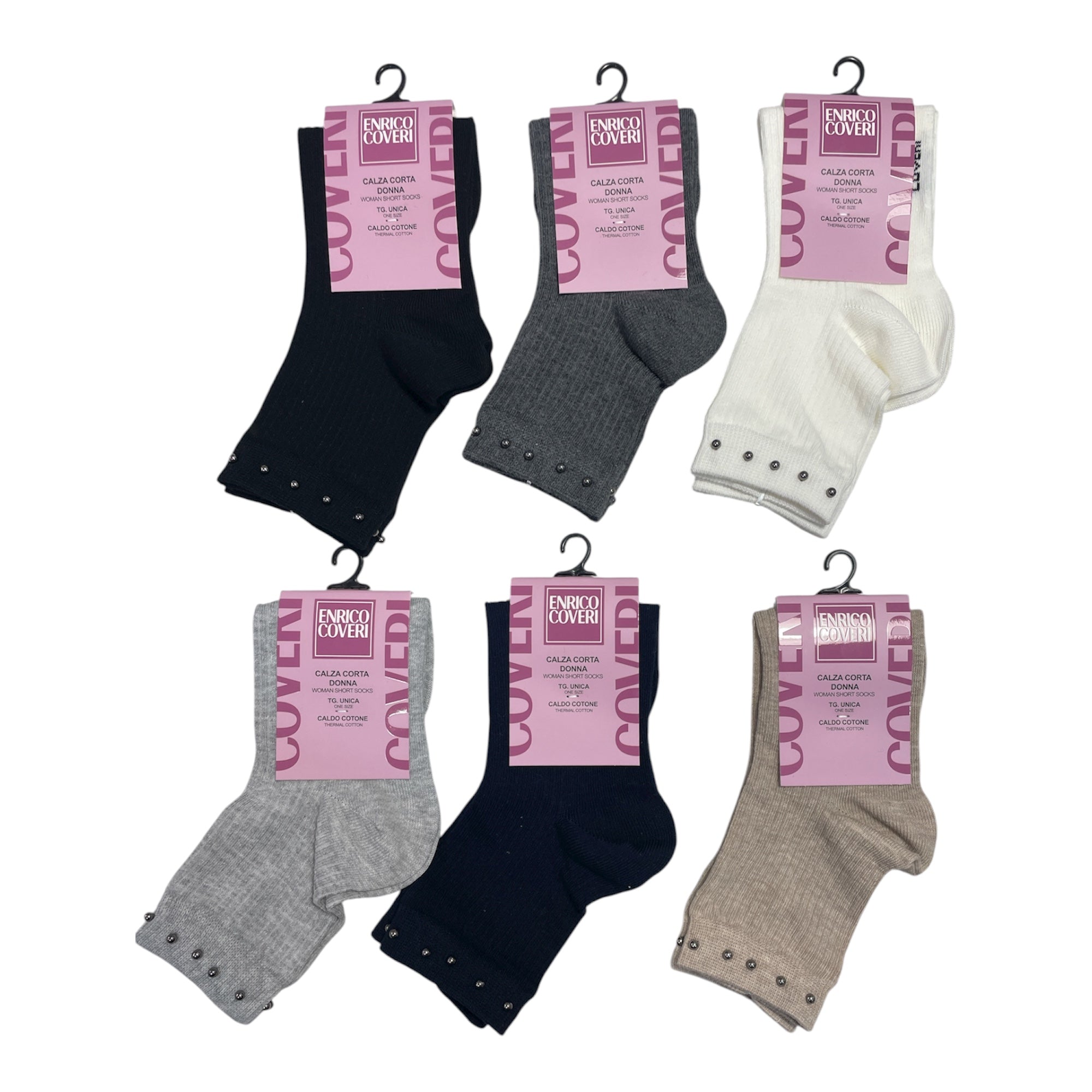 Calza Corta Donna in Caldo Cotone con Applic Enrico Coveri Art.KIMBERLY - Boutique dell'Intimo e del Neonato