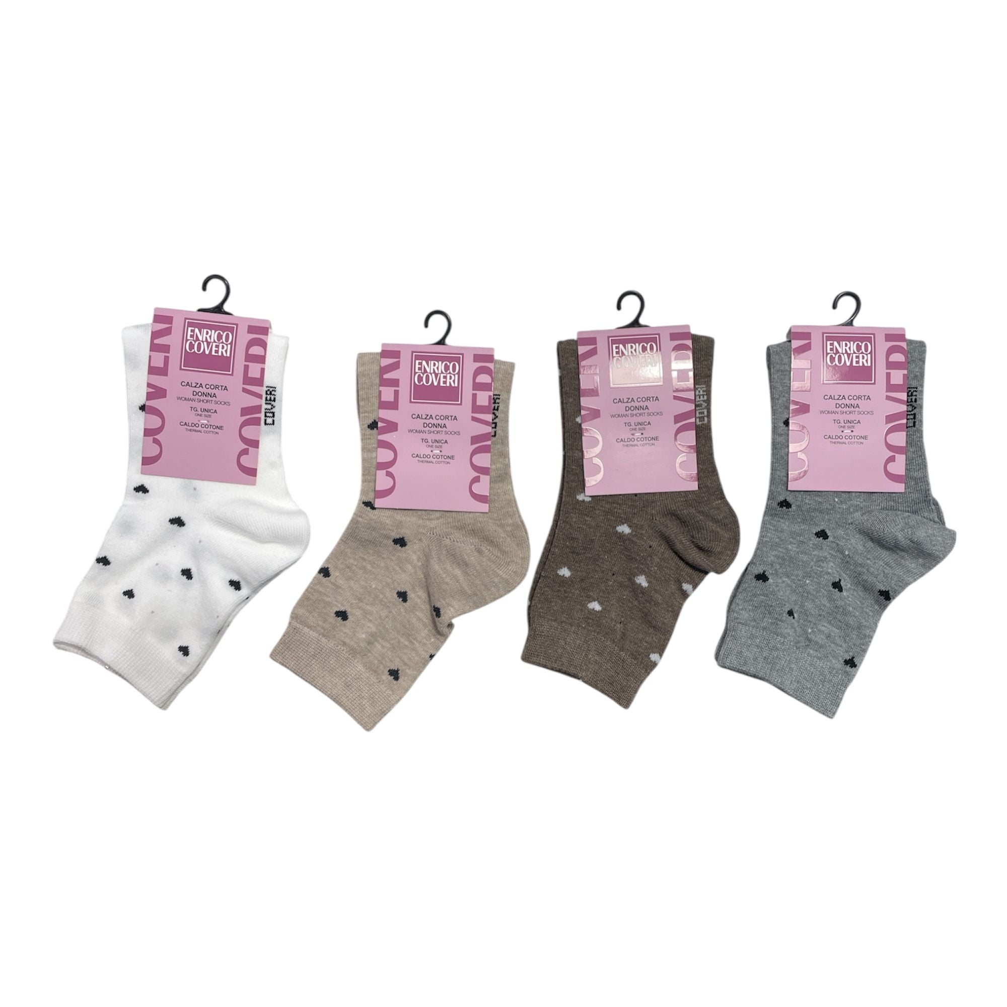 Calza Corta Donna in Caldo Cotone Fantasia Enrico Coveri Art.ELISA 339 - Boutique dell'Intimo e del Neonato