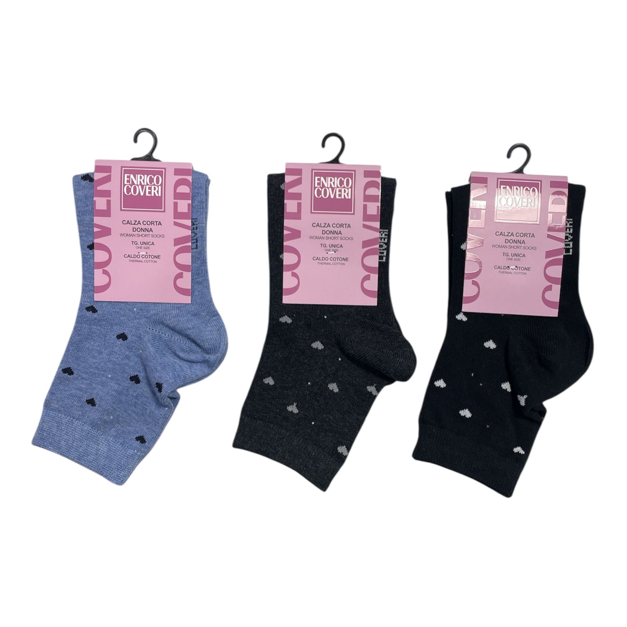 Calza Corta Donna in Caldo Cotone Fantasia Enrico Coveri Art.ELISA 339 - Boutique dell'Intimo e del Neonato