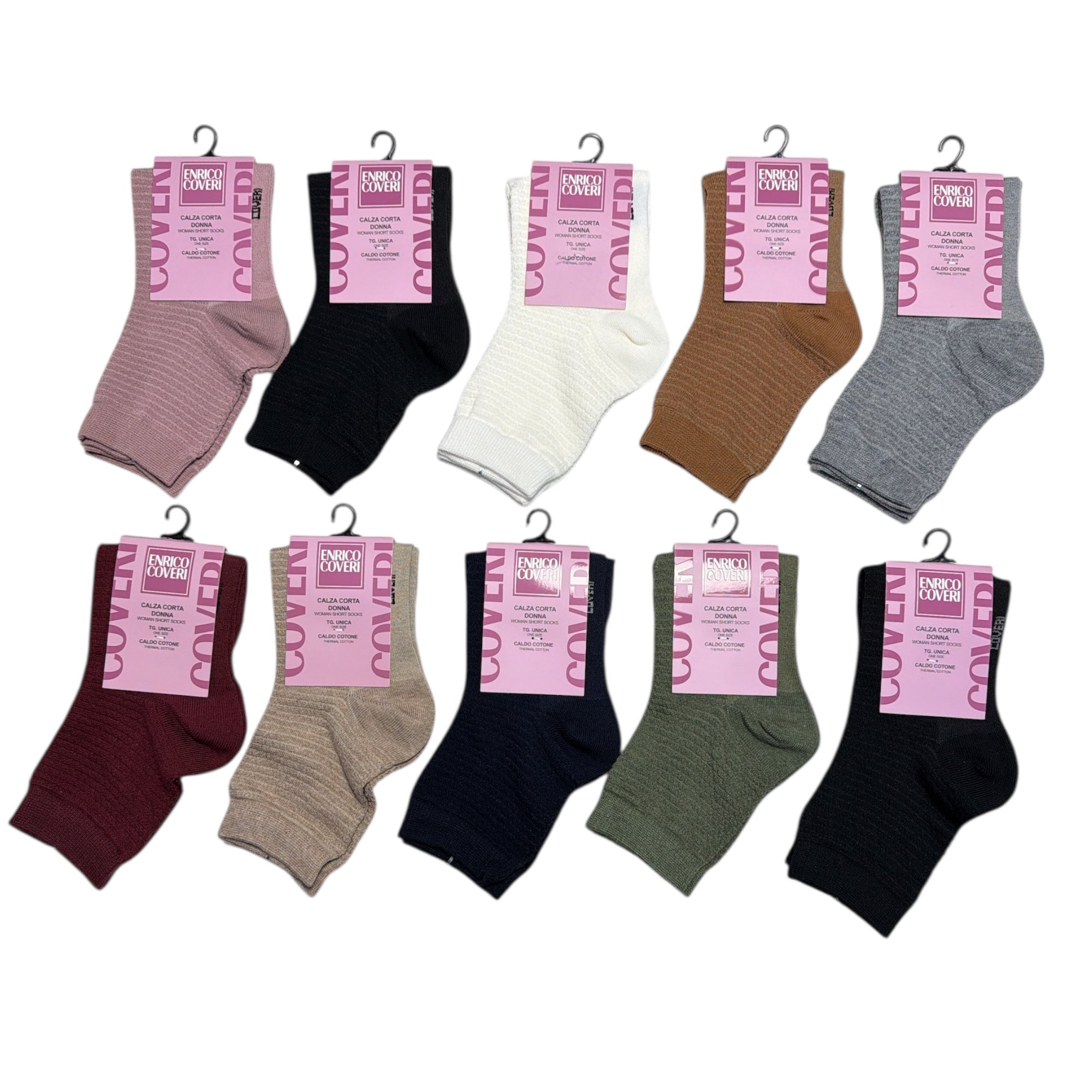 Calza Corta Donna in Caldo Cotone Fantasia Enrico Coveri Art.ELISA 345ASS - Boutique dell'Intimo e del Neonato