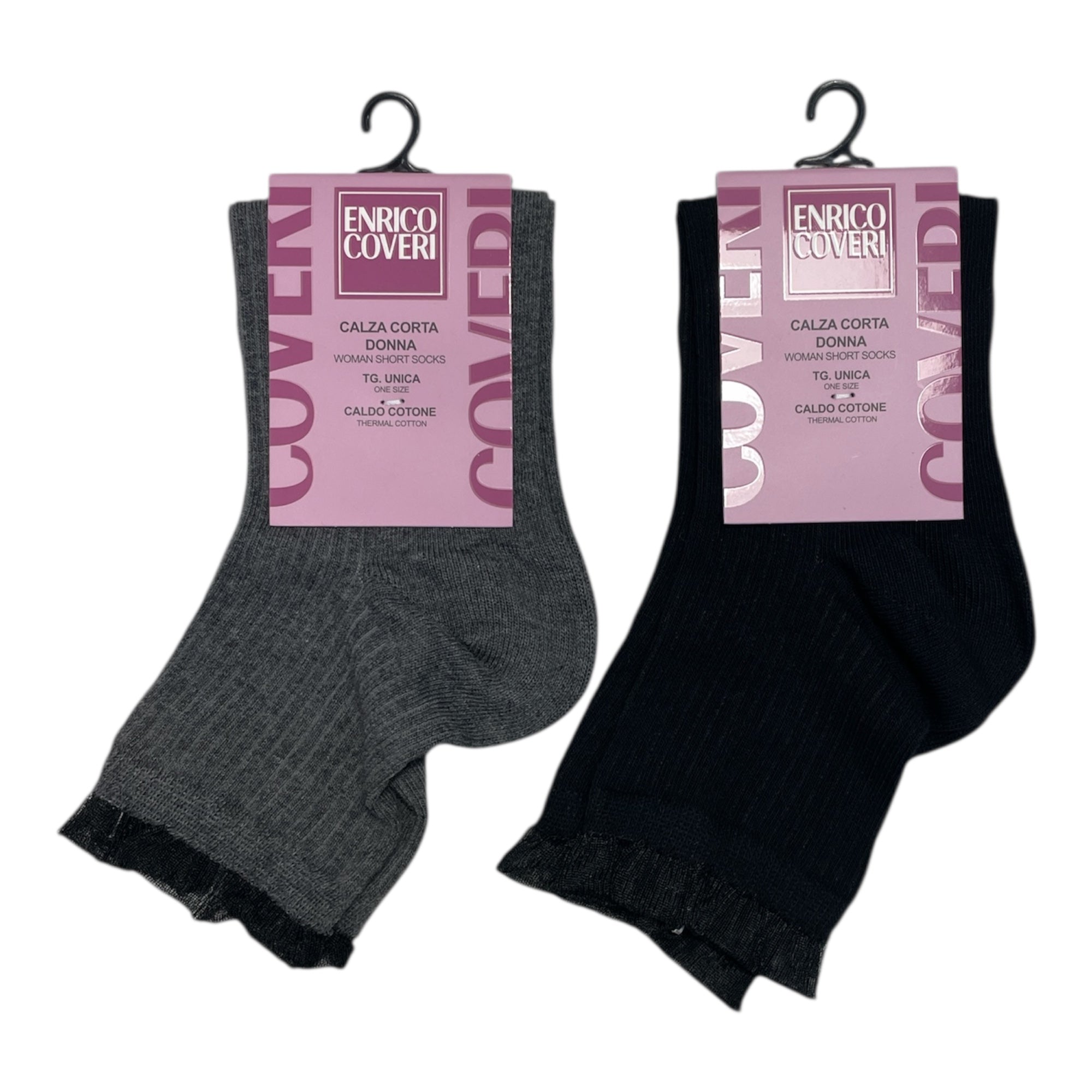 Calza Corta Donna in Caldo Cotone Fantasia Enrico Coveri Art.LEONORE - 1ASS - Boutique dell'Intimo e del Neonato