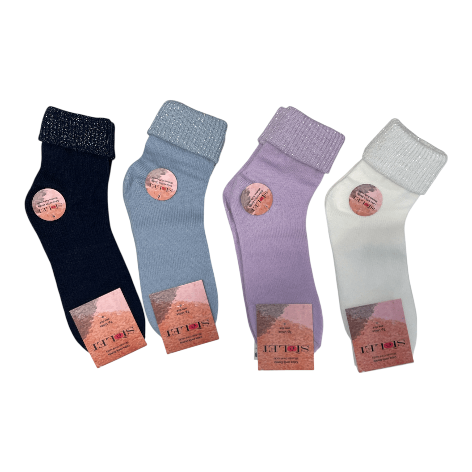 Calza Corta Donna in Caldo Cotone Fantasia Si è Lei Art.006 - LO03 - Boutique dell'Intimo e del Neonato