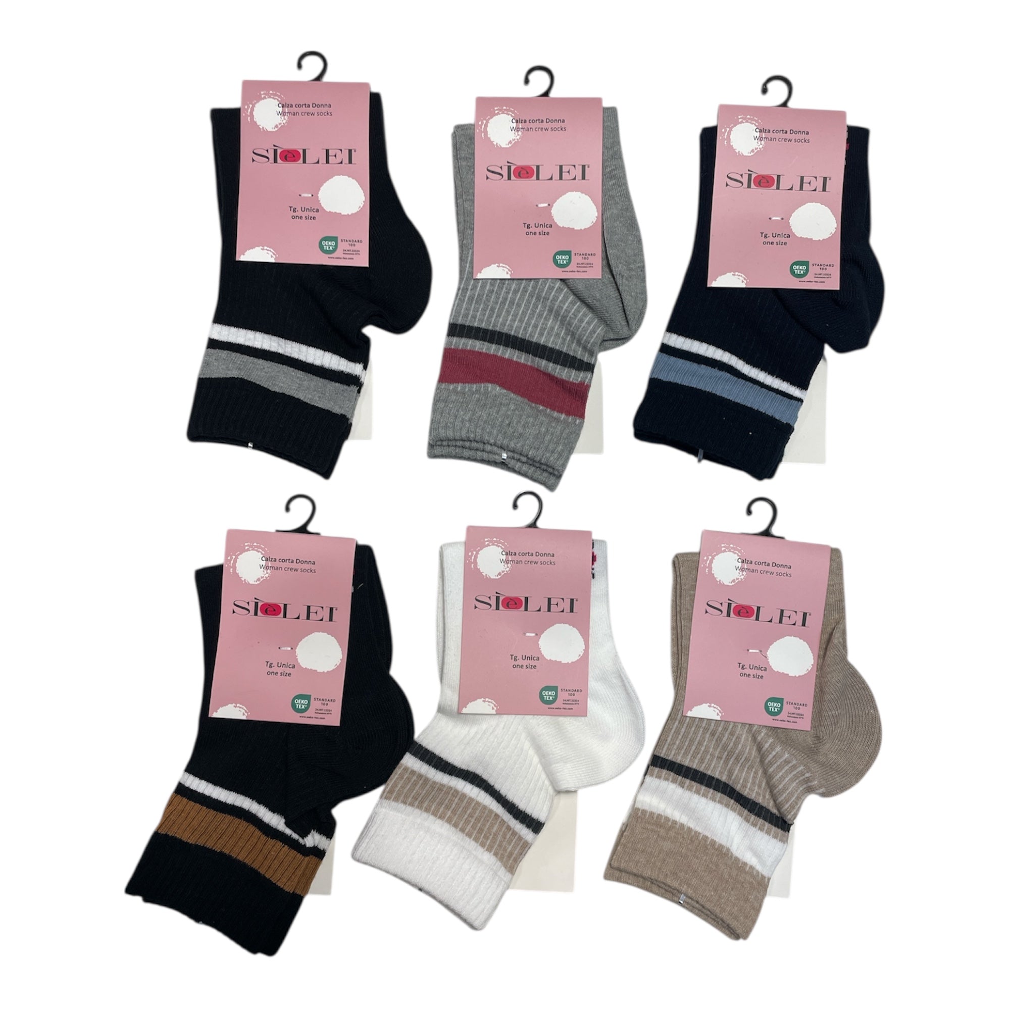 Calza Corta Donna in Caldo Cotone Fantasia Si è Lei Art.STRIPES - Boutique dell'Intimo e del Neonato