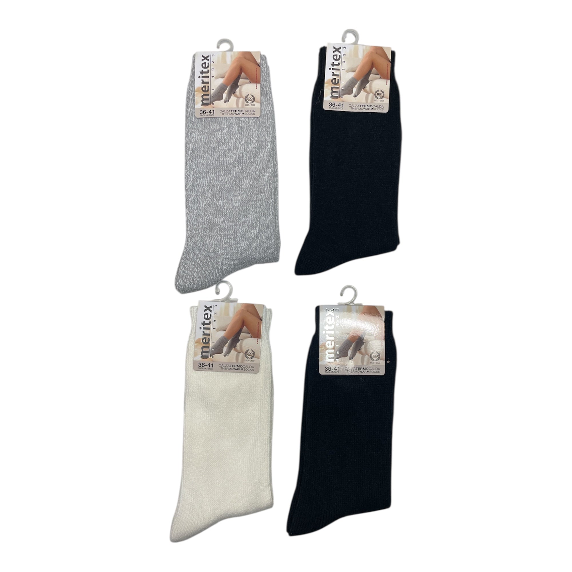 Calza Corta Donna in Caldo Cotone Maglia Lavorata Meritex Art.408 UNITO - Boutique dell'Intimo e del Neonato