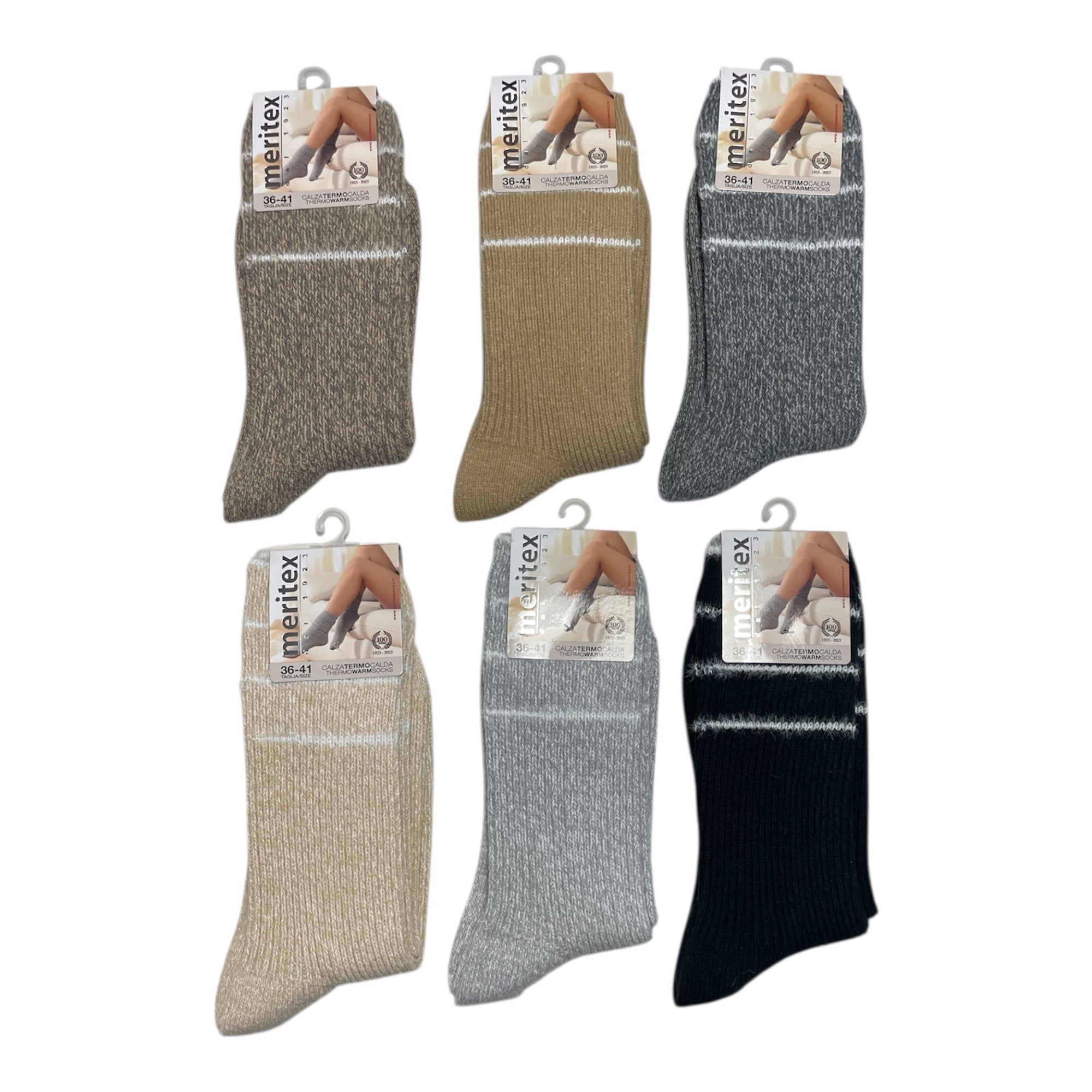 Calza Corta Donna in Caldo Cotone Maglia Lavorata Meritex Art.423 FLUFFY - Boutique dell'Intimo e del Neonato