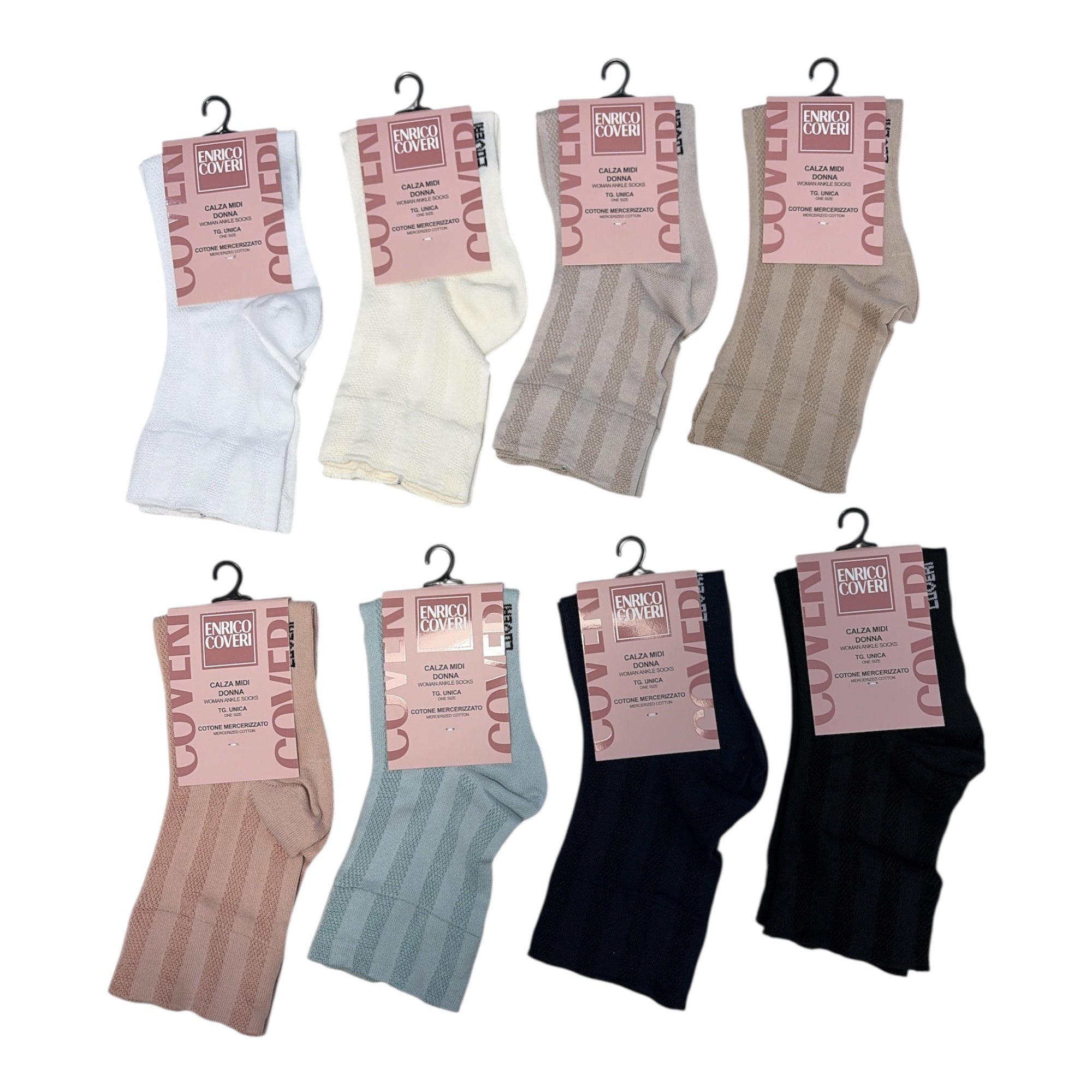 Calza Corta Donna in Cotone Rigato Enrico Coveri Art.PAPAYA_M - 5ASS - Boutique dell'Intimo e del Neonato