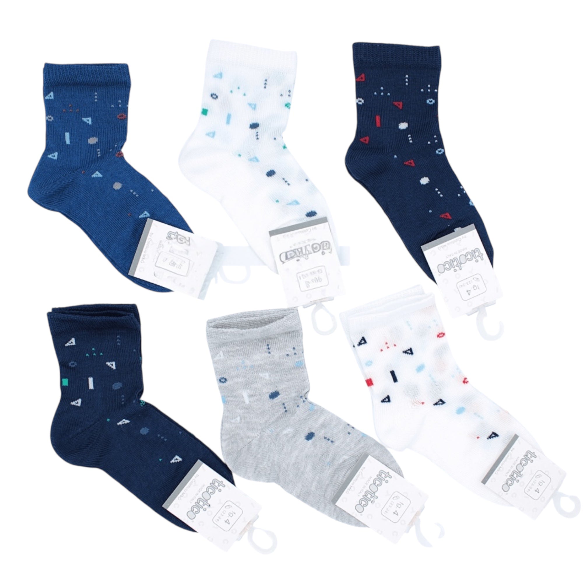 CALZA CORTA Fantasia NEONATO TICOTICO ART.NM2507 - Boutique dell'Intimo e del Neonato