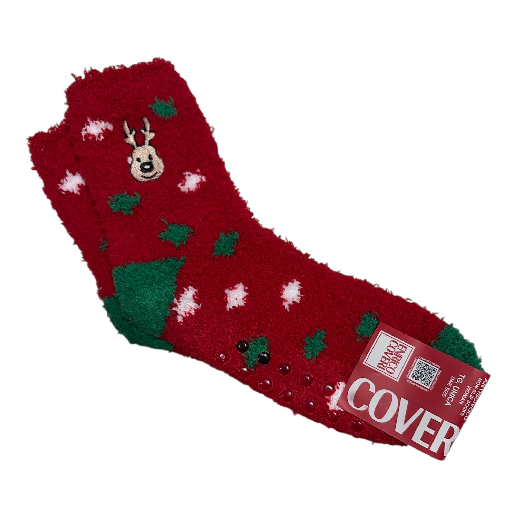 Calza Donna Antiscivolo Natalizia in Caldo Cotone Enrico Coveri Art.RIBBON - GB_MIX3 - Boutique dell'Intimo e del Neonato