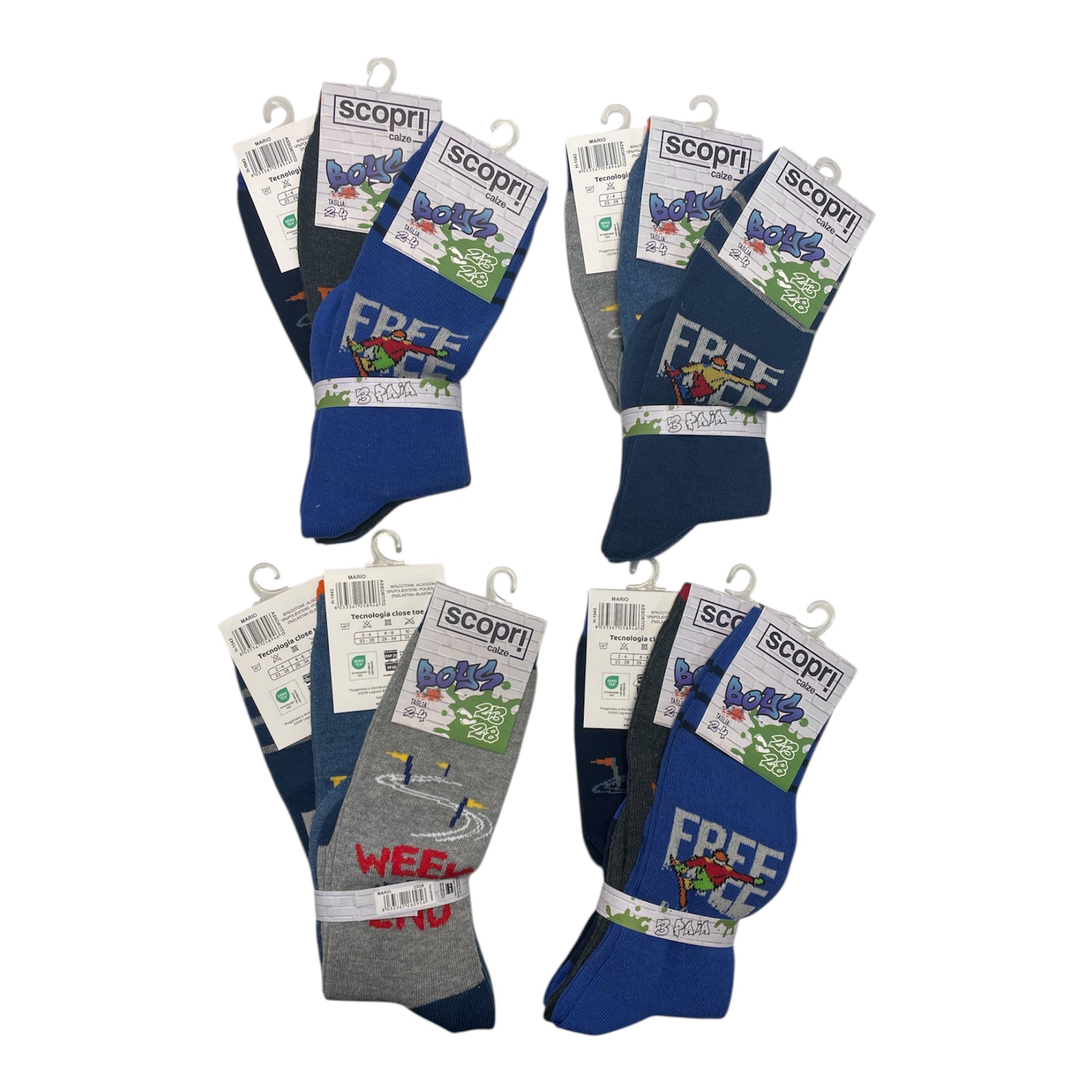 Calza Lunga Bimbo in Caldo Cotone Fantasia Assortita Scopri Art.MARIO - Boutique dell'Intimo e del Neonato