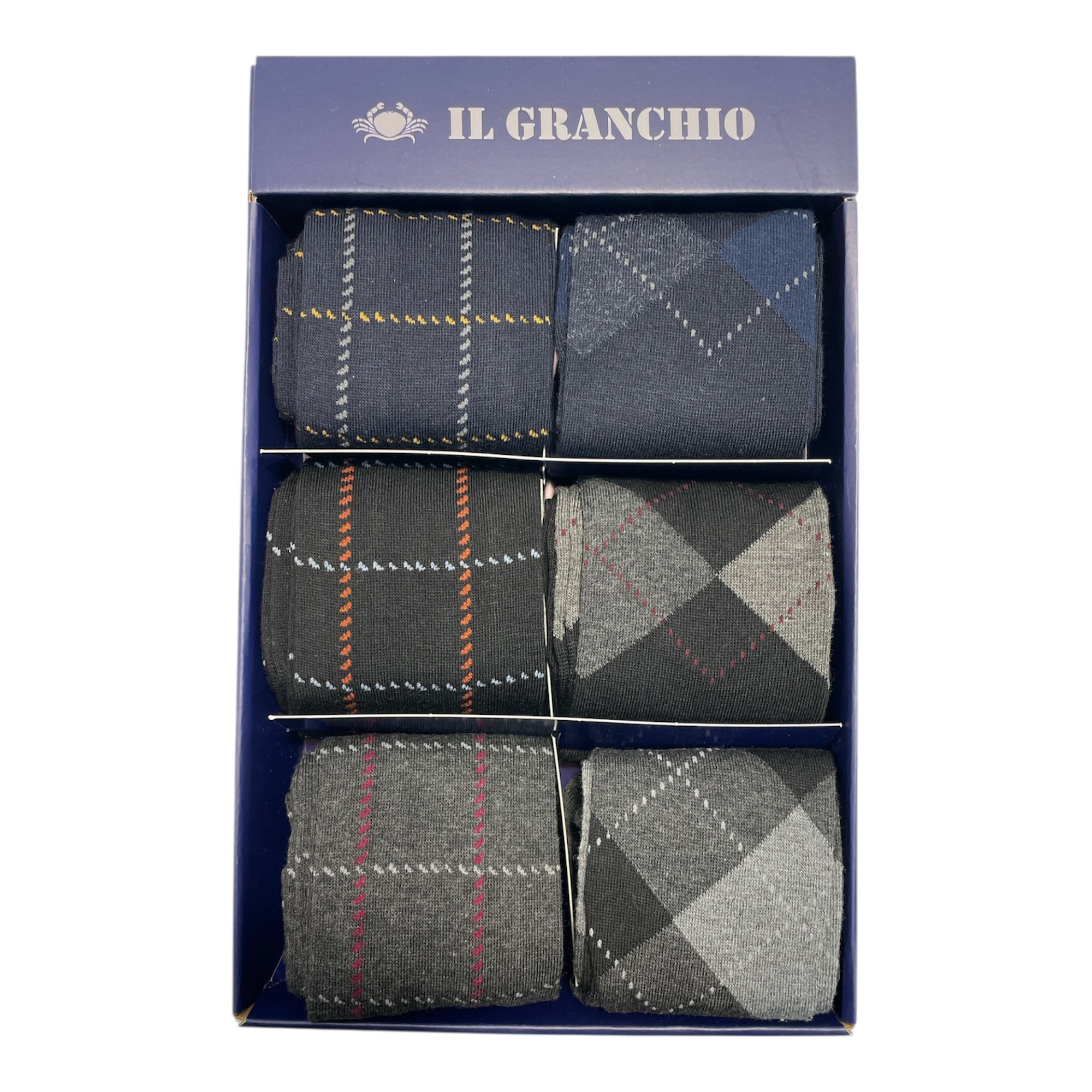 Calza Lunga Uomo in Caldo Cotone Fantasia Il Granchio Art.GC208 - Boutique dell'Intimo e del Neonato