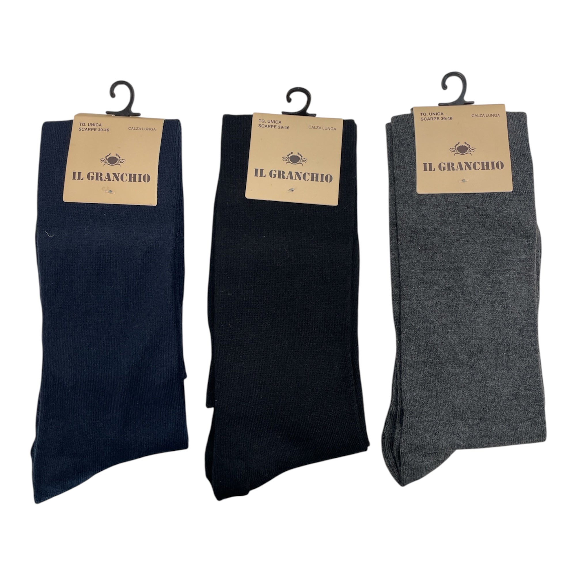 Calza Lunga Uomo Misto Cashmere Tinta Unita Il Granchio Art.GC404 - Boutique dell'Intimo e del Neonato