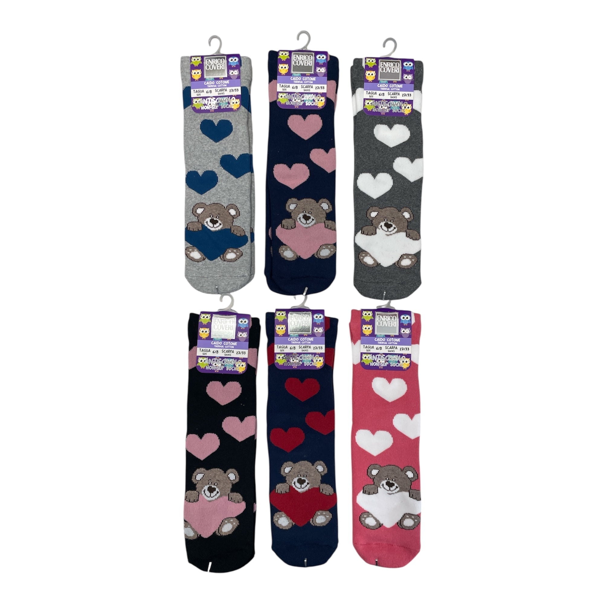 Calze Antiscivolo Bimba in Caldo Cotone Fantasia Enrico Coveri Art.PATIN 186 - Boutique dell'Intimo e del Neonato