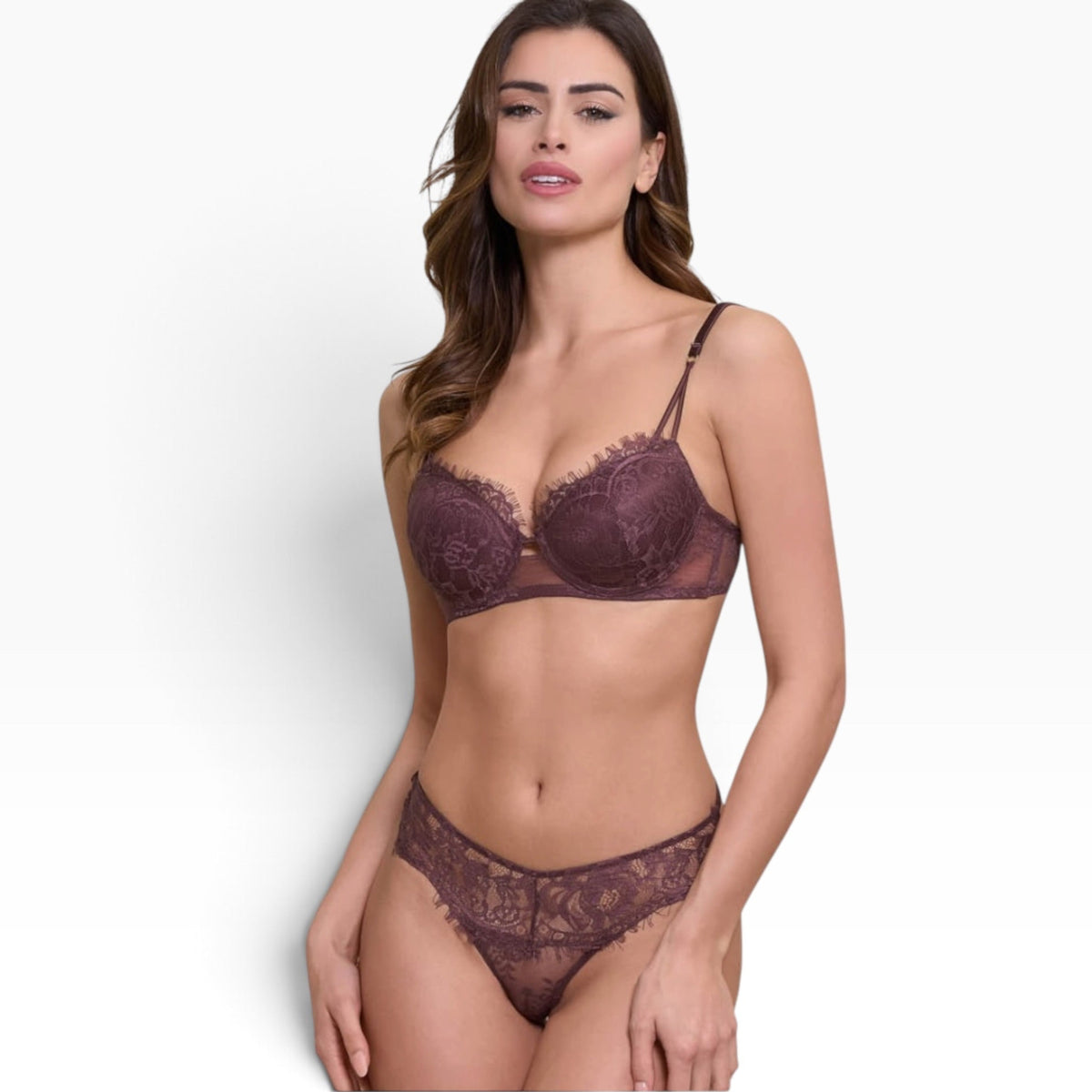 Completo Balconcino Coppa C Secret Noir e Pizzo + Brasiliana Love and Bra Art.112698 - Boutique dell'Intimo e del Neonato