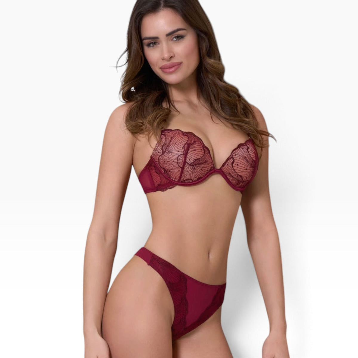 Completo Balconcino Push-Up Ricamo Cheriè + Perizoma Love and Bra Art.113097 - Boutique dell'Intimo e del Neonato