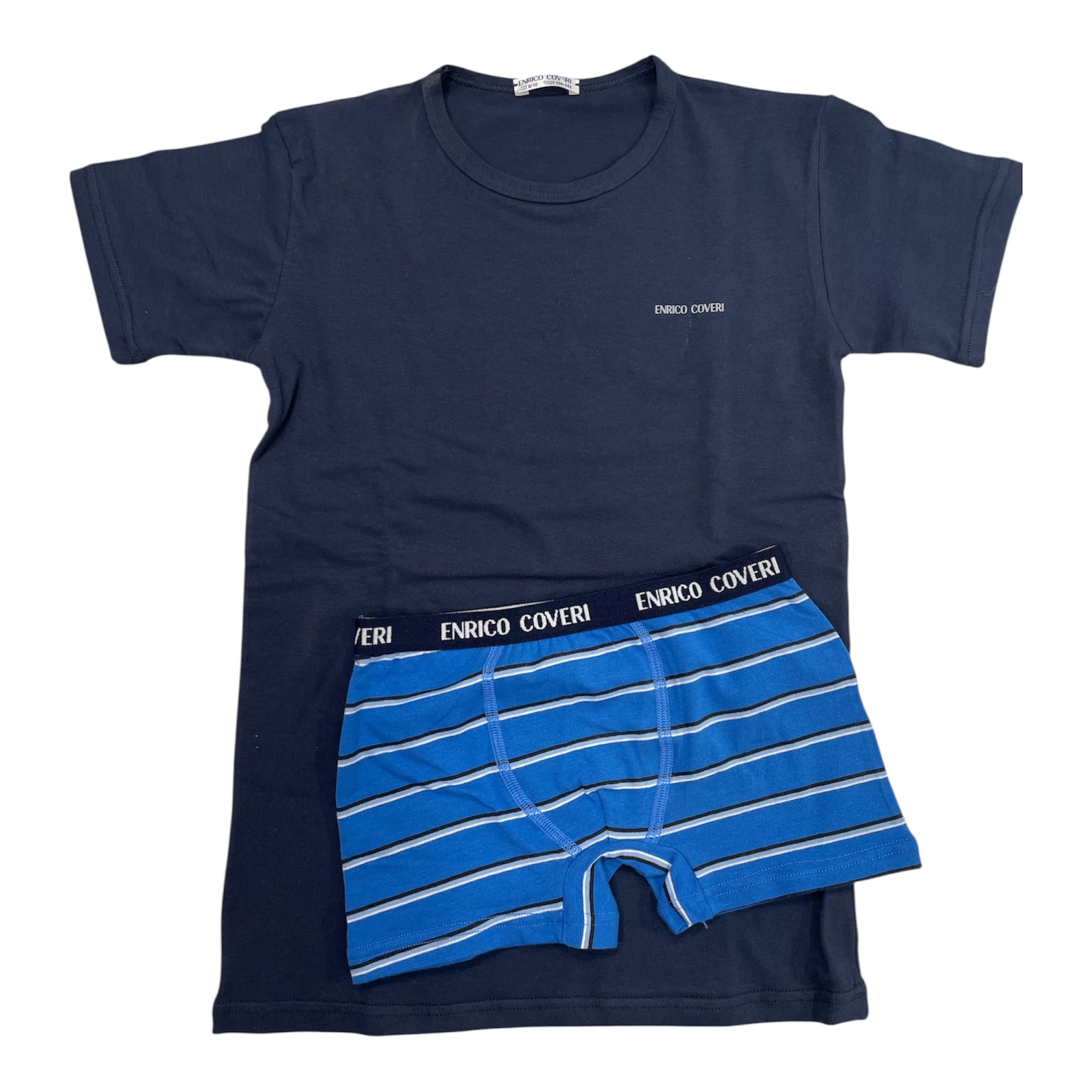 COMPLETO BIMBO BOXER+T SHIRT ENRICO COVERI ART.EC4107 - Boutique dell'Intimo e del Neonato