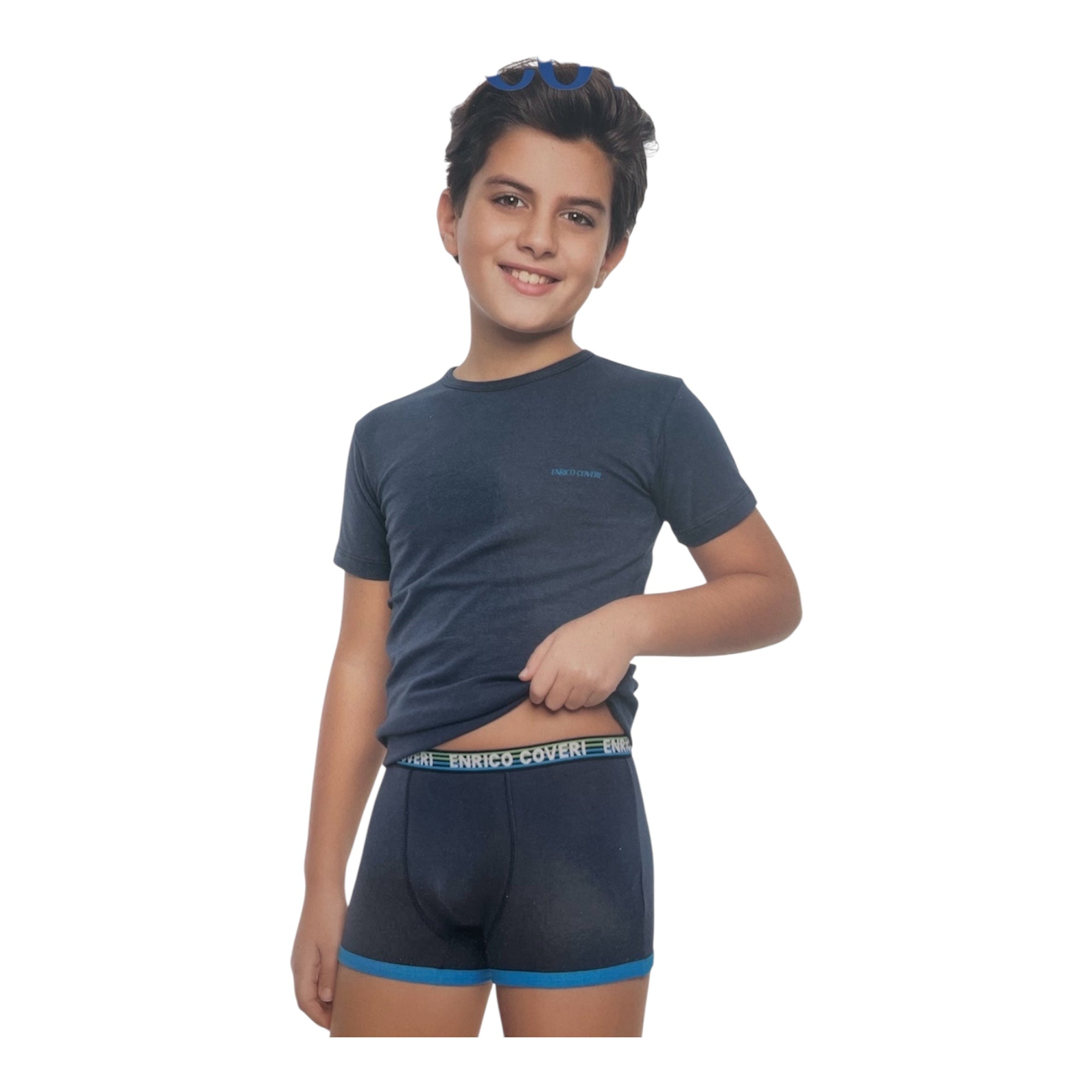 Completo Bimbo Maglia + Boxer in Cotone Enrico Coveri Art.EC4106 - Boutique dell'Intimo e del Neonato