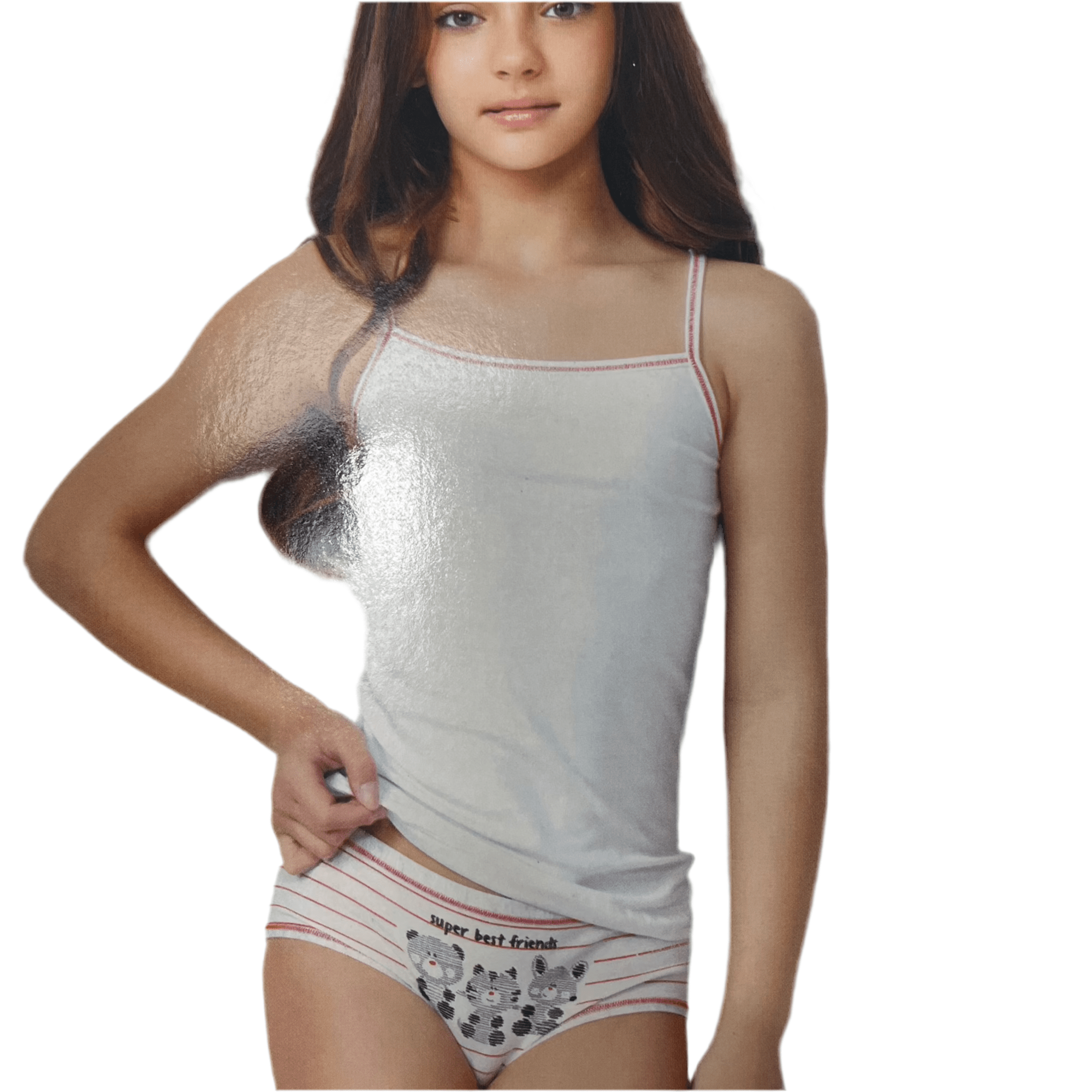 COMPLETO CANOTTA SPALLA STRETTA+SLIP JADEA ART.423 - Boutique dell'Intimo e del Neonato