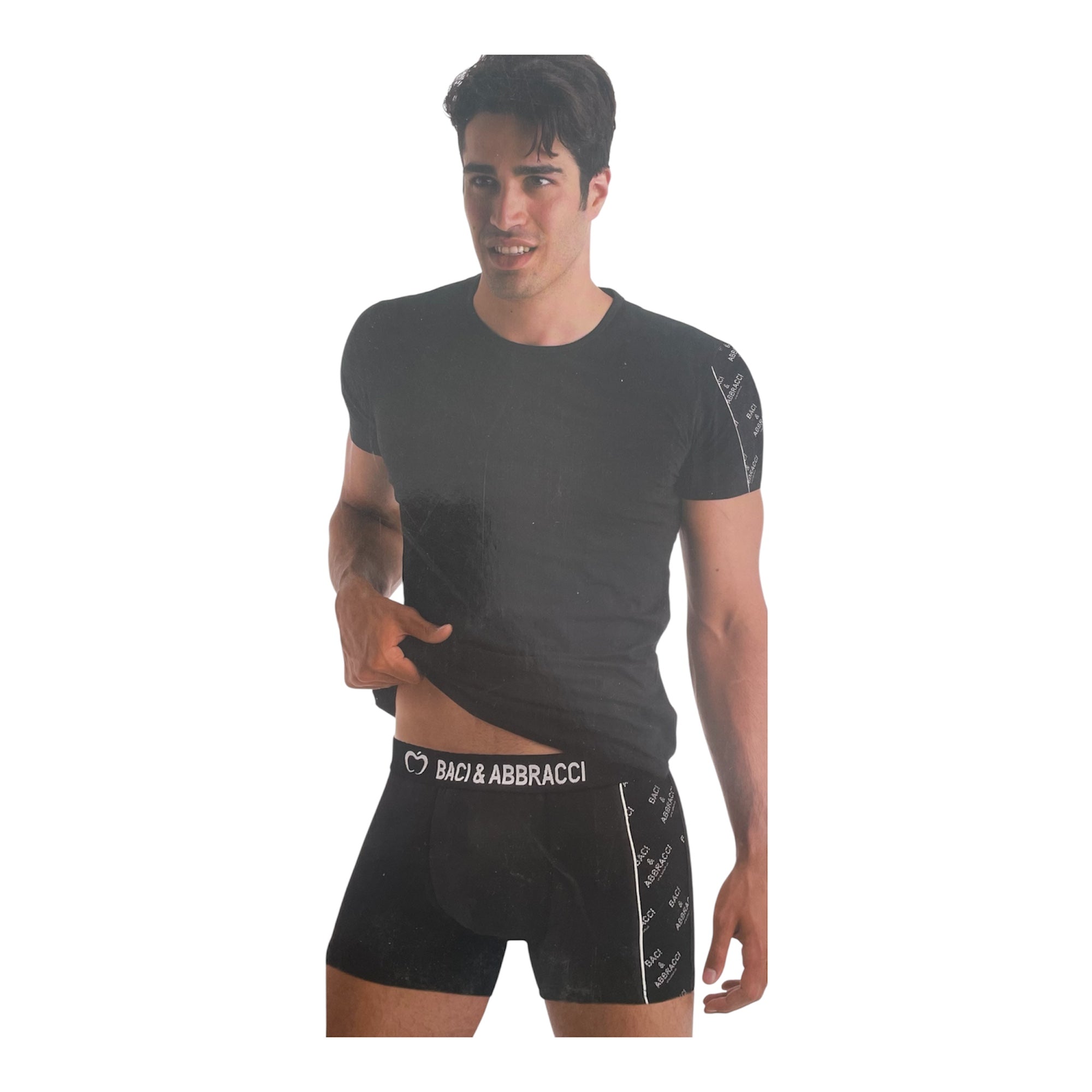 Completo Uomo Maglia + Boxer in Cotone Baci & Abbracci Art. BAU314 - Boutique dell'Intimo e del Neonato