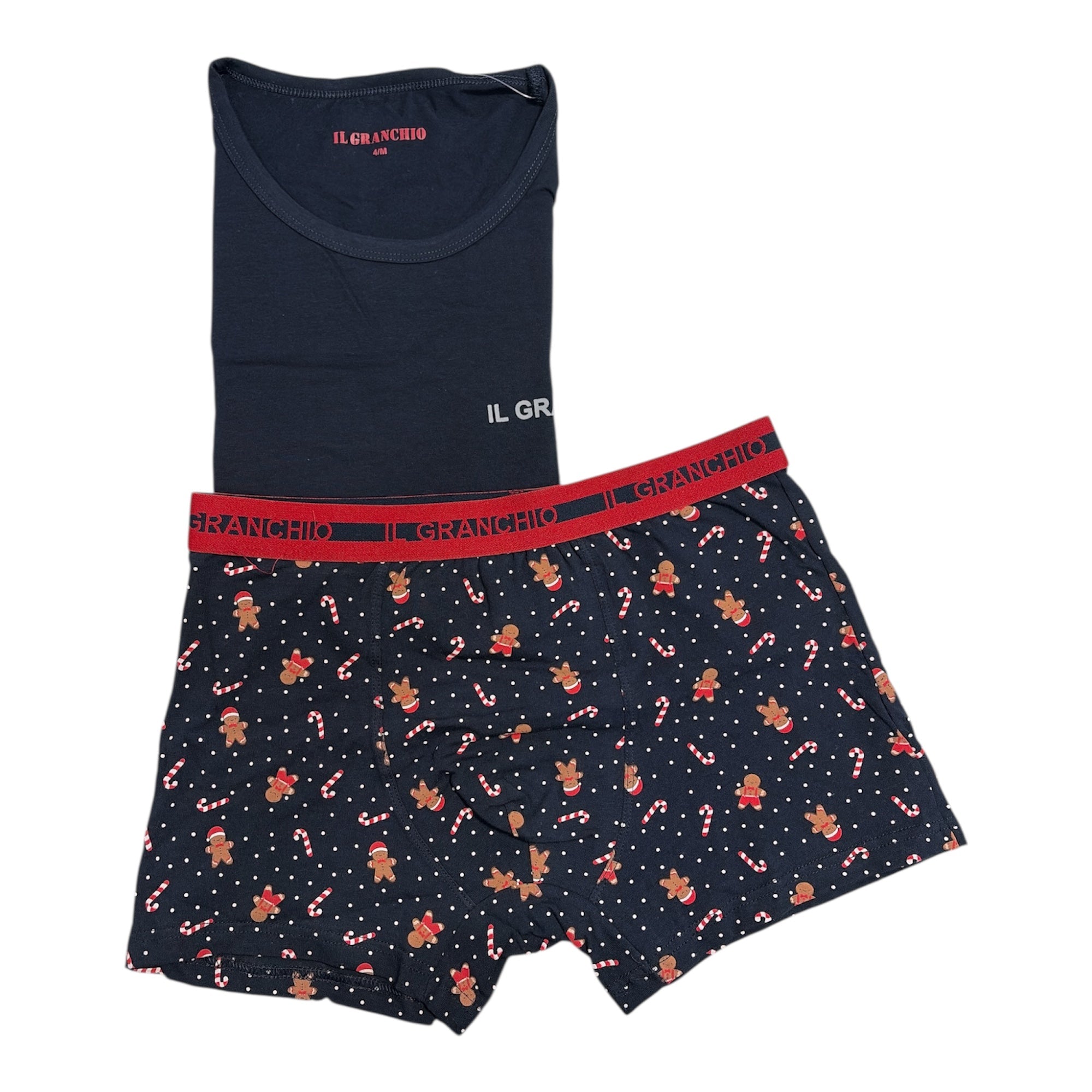 Completo Uomo Natalizio Mezza Manica + Boxer Il Granchio GC1336 - Boutique dell'Intimo e del Neonato