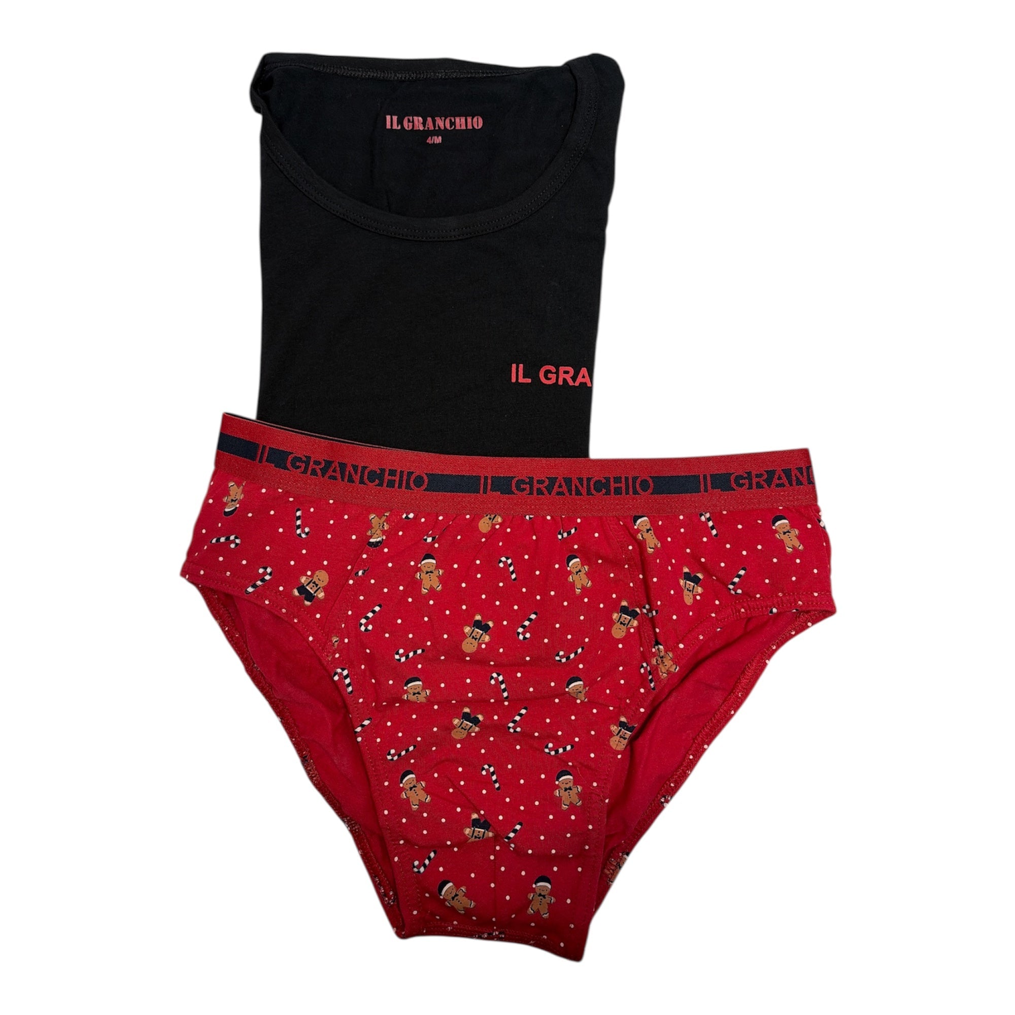 Completo Uomo Natalizio Mezza Manica + Slip Il Granchio GC1336/S - Boutique dell'Intimo e del Neonato