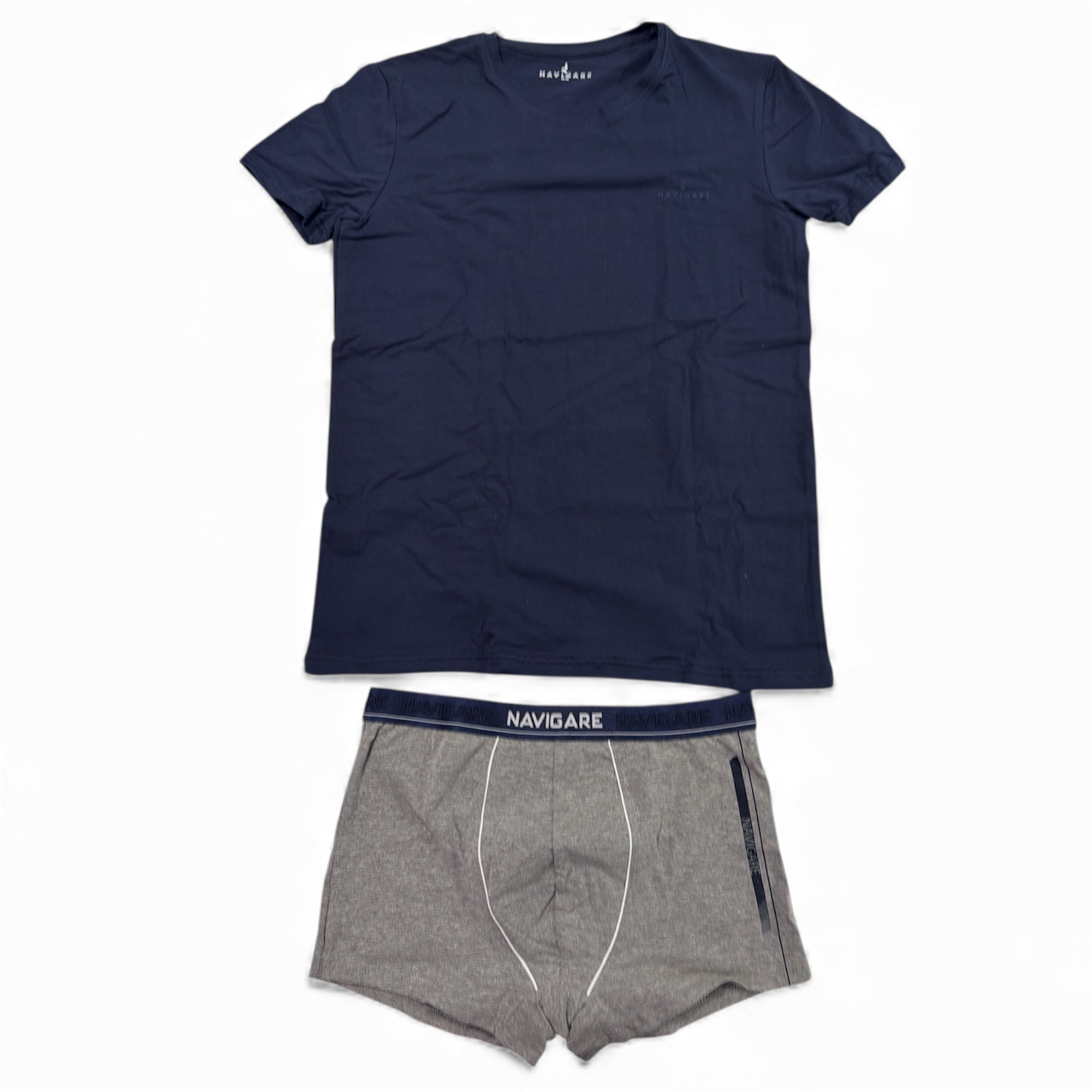 Completo Uomo T-Shirt Girocollo e Boxer Navigare Art.21562S - Boutique dell'Intimo e del Neonato