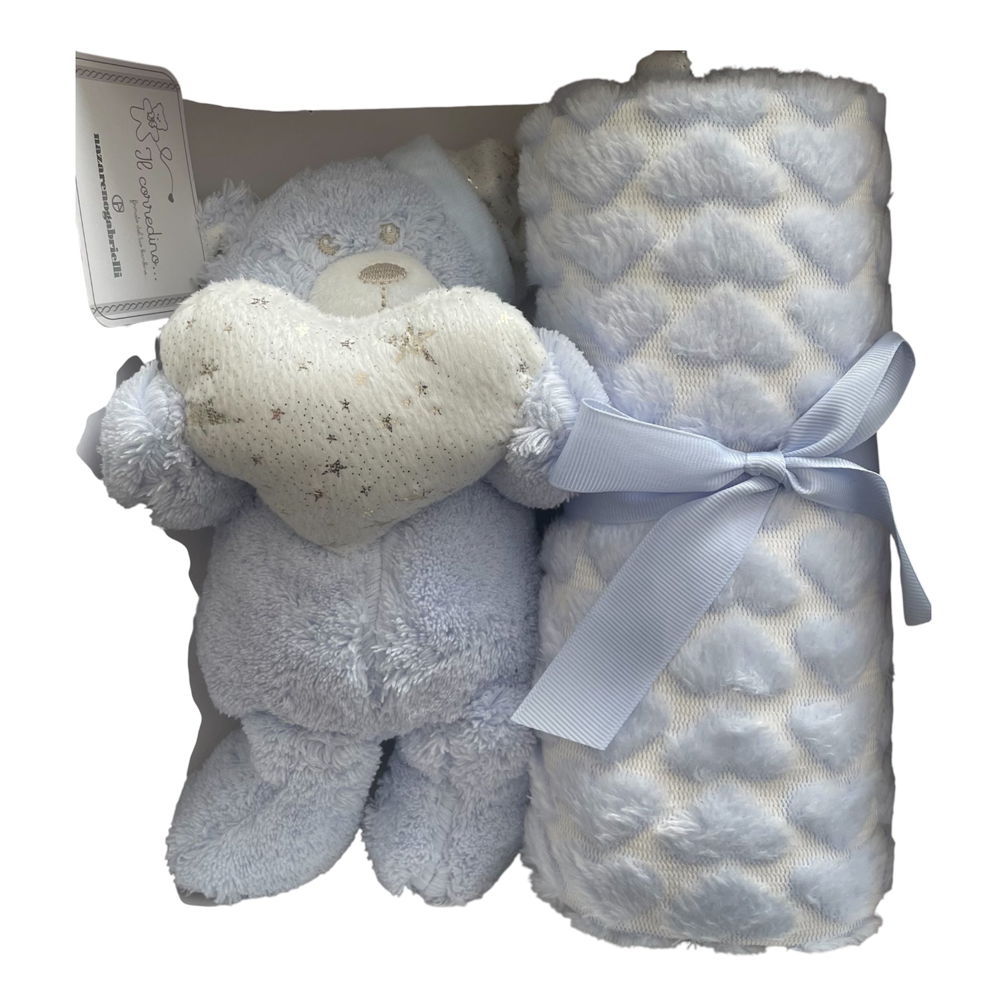 Confezione Regalo Neonato Pile e Pupazzo Orsetto con Nuvola Nazareno Gabrielli Art.NG4771 - Boutique dell'Intimo e del Neonato