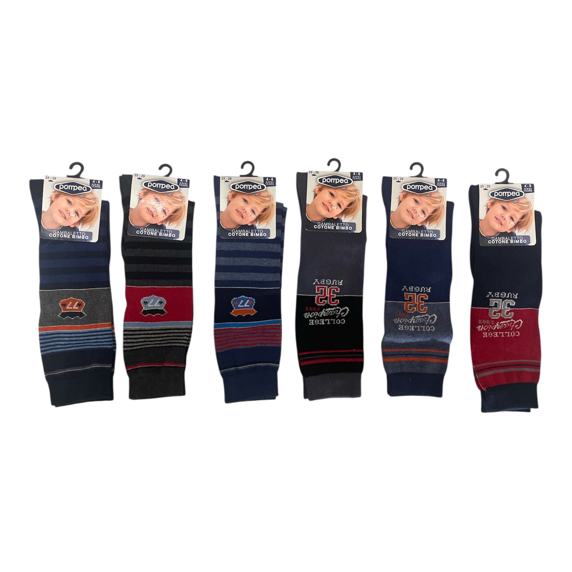 Gambaletto Bimbo in Caldo Cotone Fantasia Pompea - Boutique dell'Intimo e del Neonato