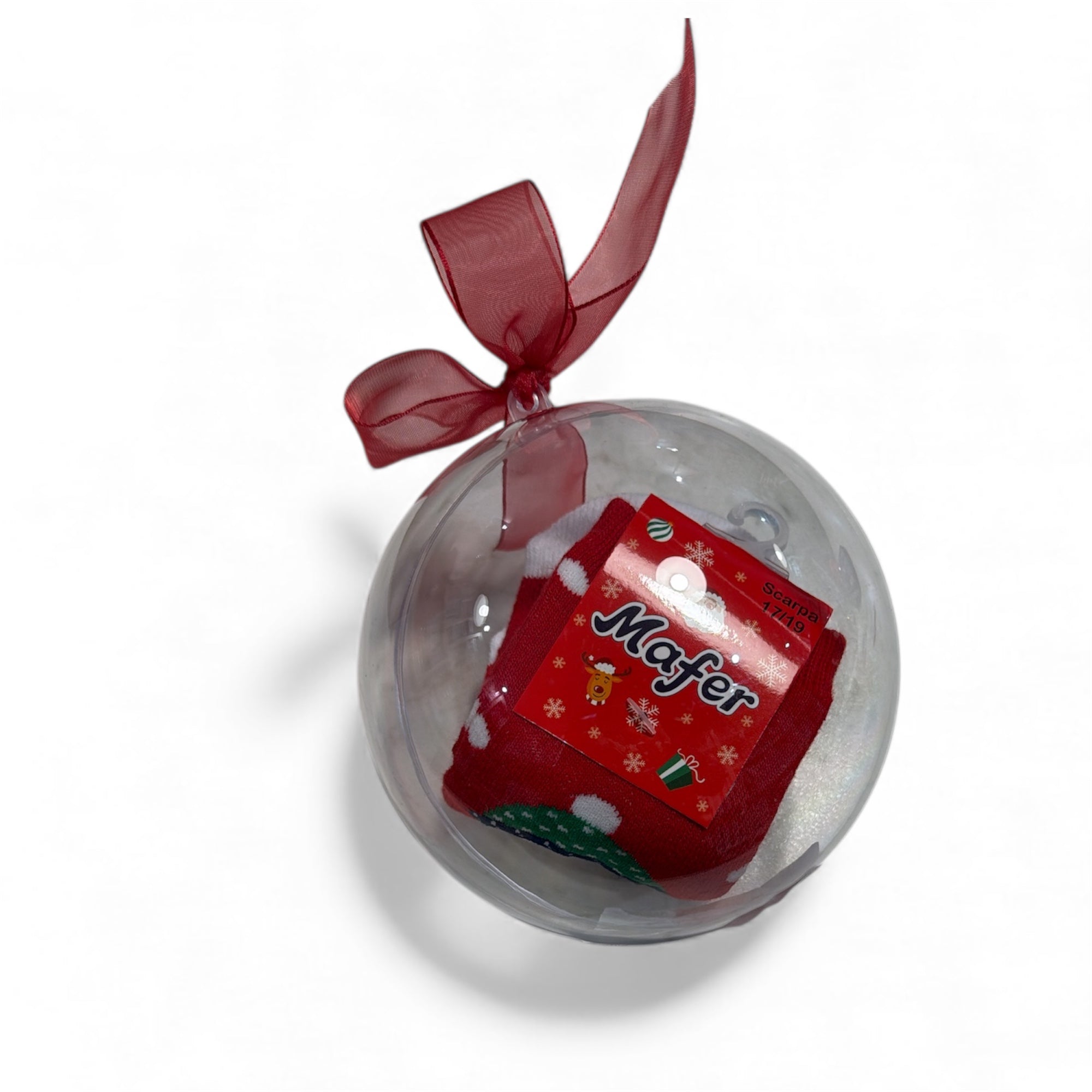 Gift Palla Calza Antiscivolo Neonato Natalizio in Caldo Cotone Mafer Art.XNA9009SF - Boutique dell'Intimo e del Neonato