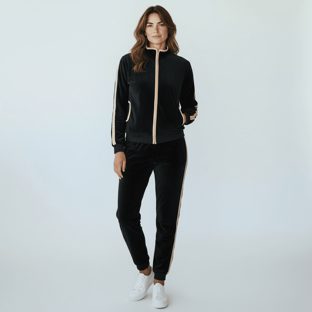 Homesuit Donna in Ciniglia Leggera Full Zip ML + Pantalone Polsini Infiore Art. DIVINA 60.4318 - Boutique dell'Intimo e del Neonato