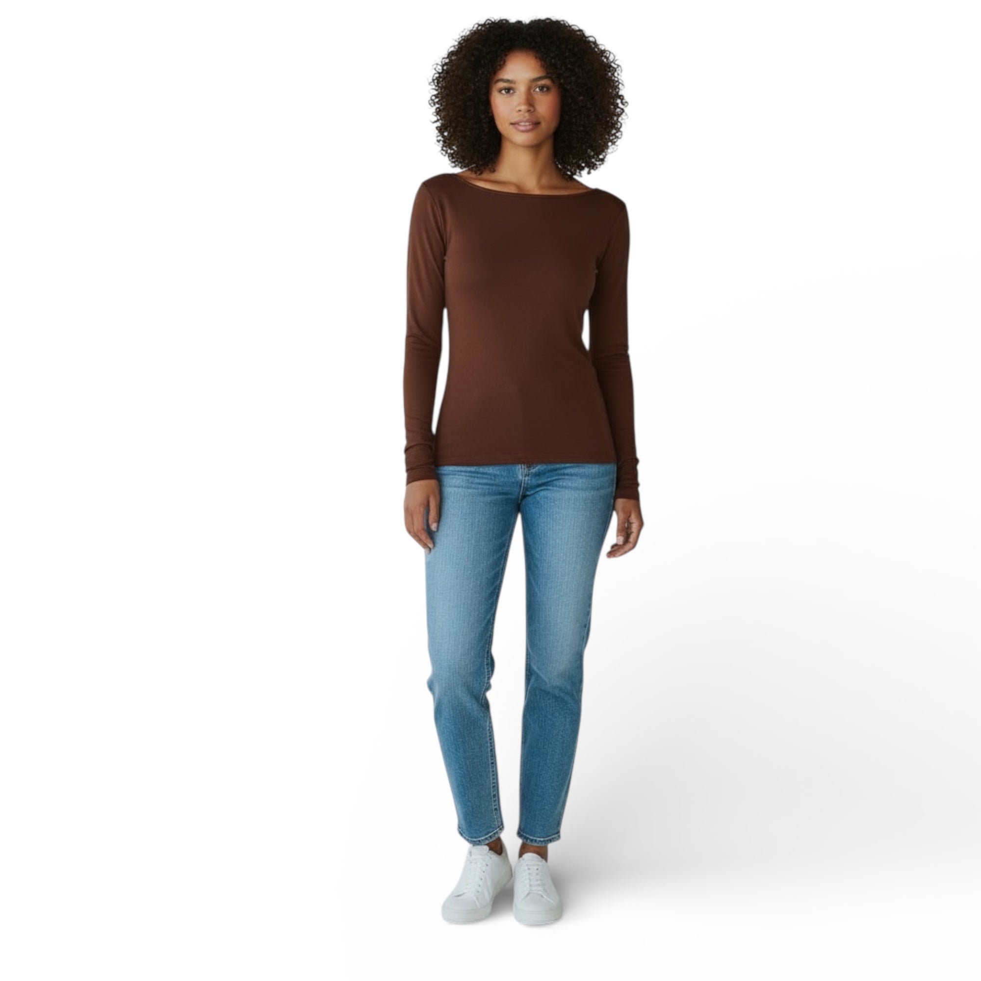 Maglia Donna Manica Lunga Scollo Barca Cotone Modal e Cashemere Esse Art.6416 - Boutique dell'Intimo e del Neonato