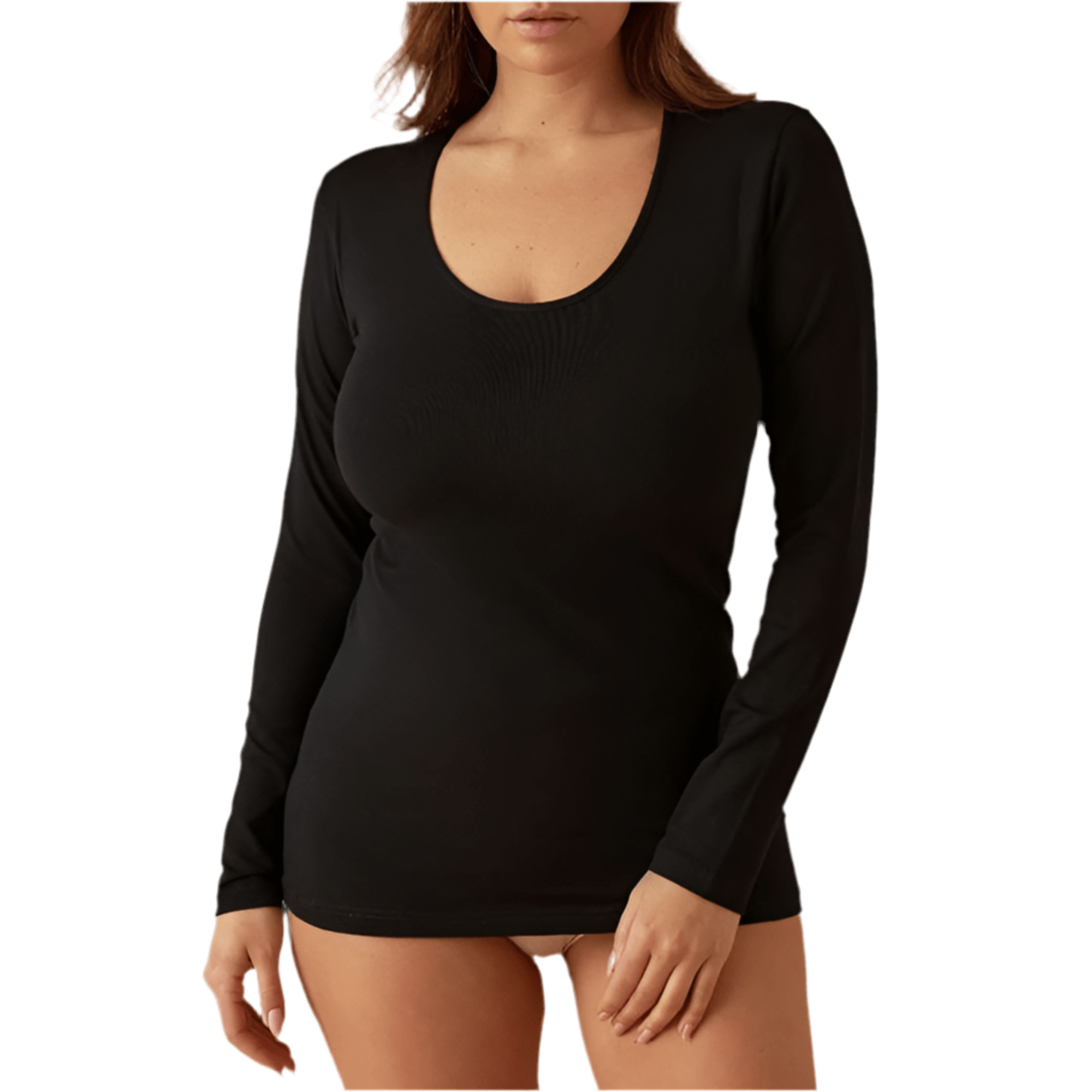 MAGLIA SCOLLO LOLLO MANICA LUNGA JADEA ART.4056 - COTONE ELASTICIZZATO MODAL - Boutique dell'Intimo e del Neonato