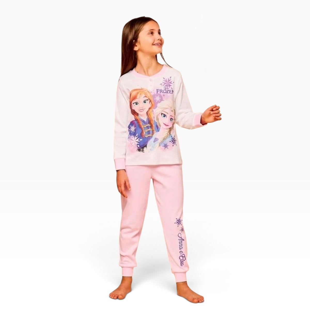 Pigiama Bimba Lungo in Cotone Interlock Serafino Sabor Disney FROZEN Art.DY50A5495 - Boutique dell'Intimo e del Neonato