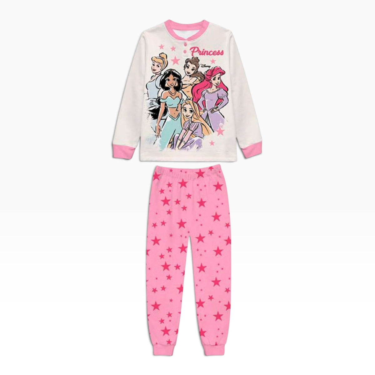 Pigiama Bimba Lungo in Cotone Interlock Serafino Sabor Disney PRINCIPESSE Art.DY50A5492 - Boutique dell'Intimo e del Neonato